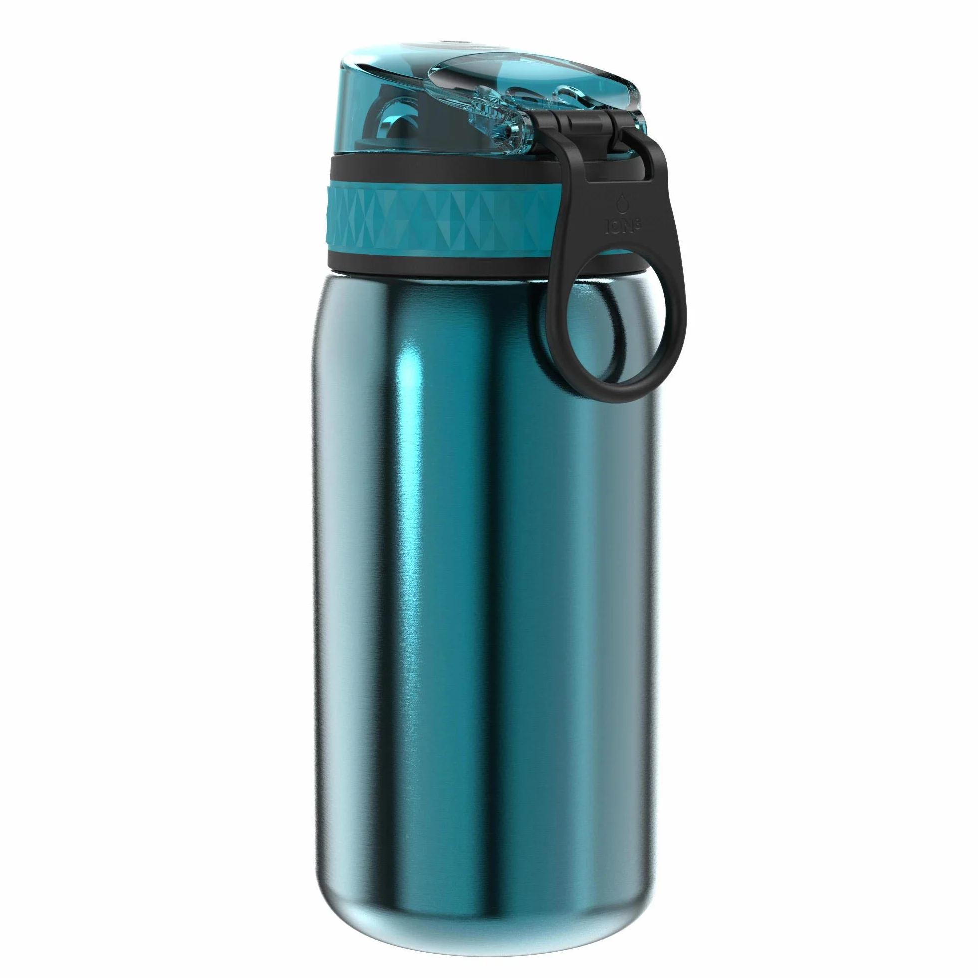 Ion8 Gourde Enfant Inox 400ml Anti-Fuite Facile à Ouvrir Verrouillage Sécurisé Lavable Lave-Vaisselle Poignée Transport Acier Inoxydable Aqua