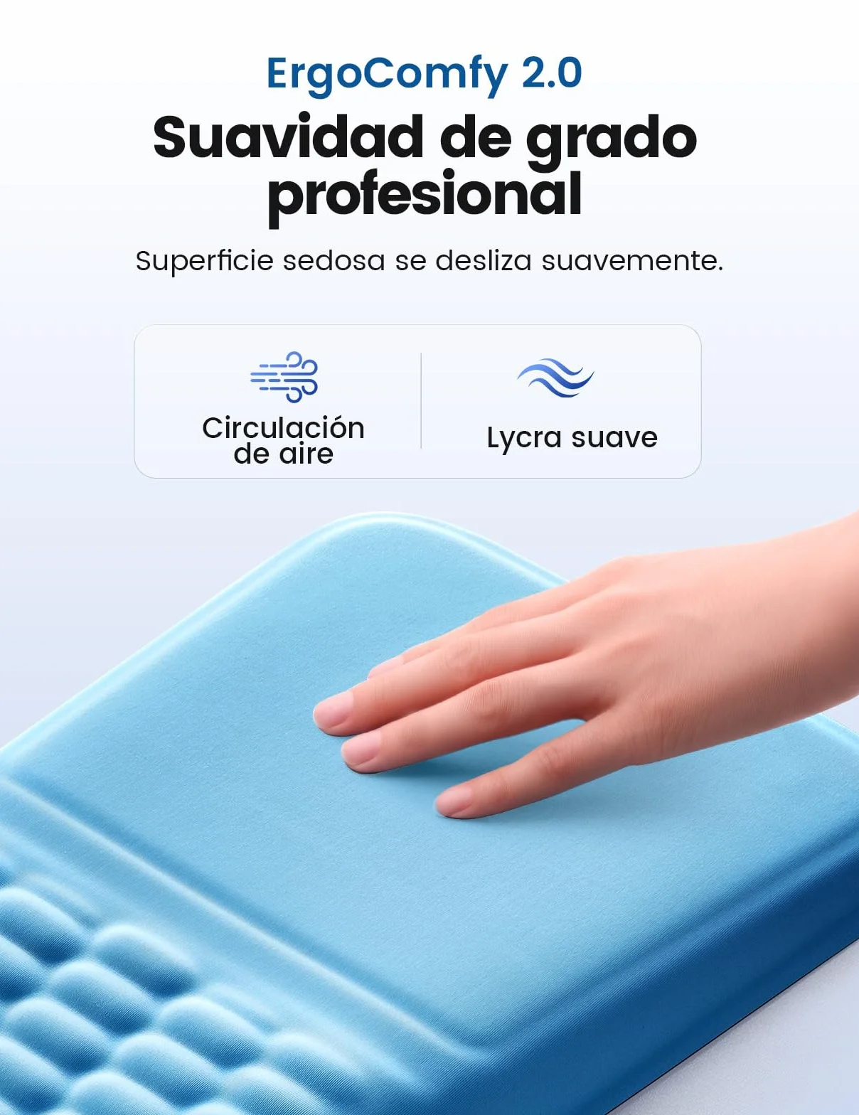 VAYDEER Repose-poignet Ergonomique Support en mousse à mémoire Tapis de souris Anti-glissement Bleu