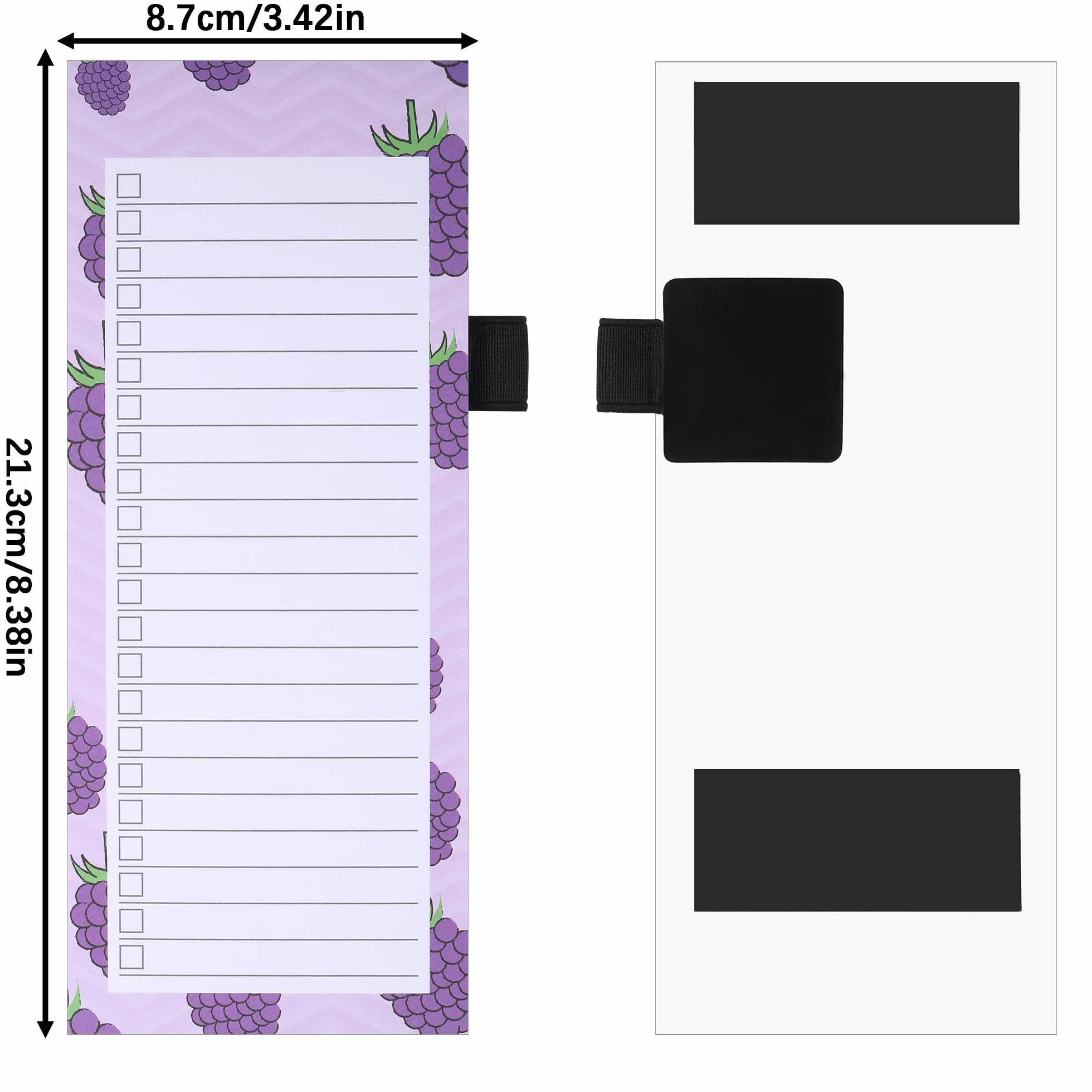 JIANTA Blocs Notes Magnétiques 4 Blocs Liste de Courses Magnetique Cahier avec Stylo Boîte à Cocher 9 x 23 cm