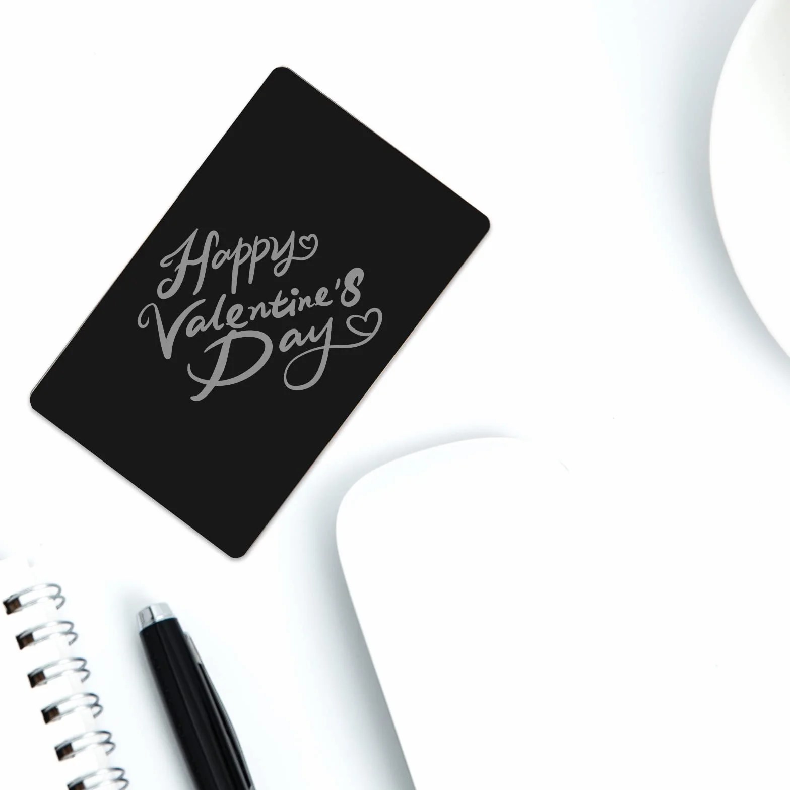 Cartes de visite en métal Blancs gravées 50Pcs Noir