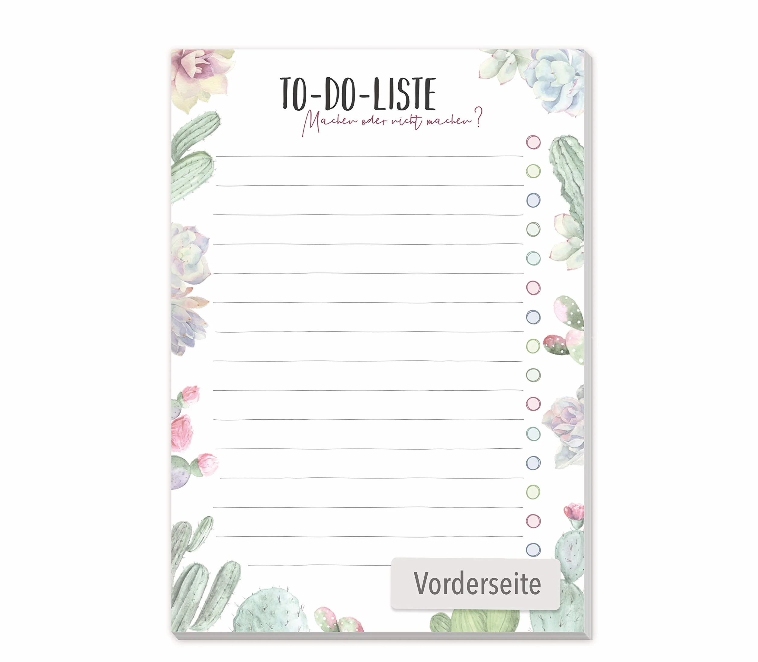Paper&you Bloc-notes A6 Cactus 50 feuilles à détacher durable respectueux du climat