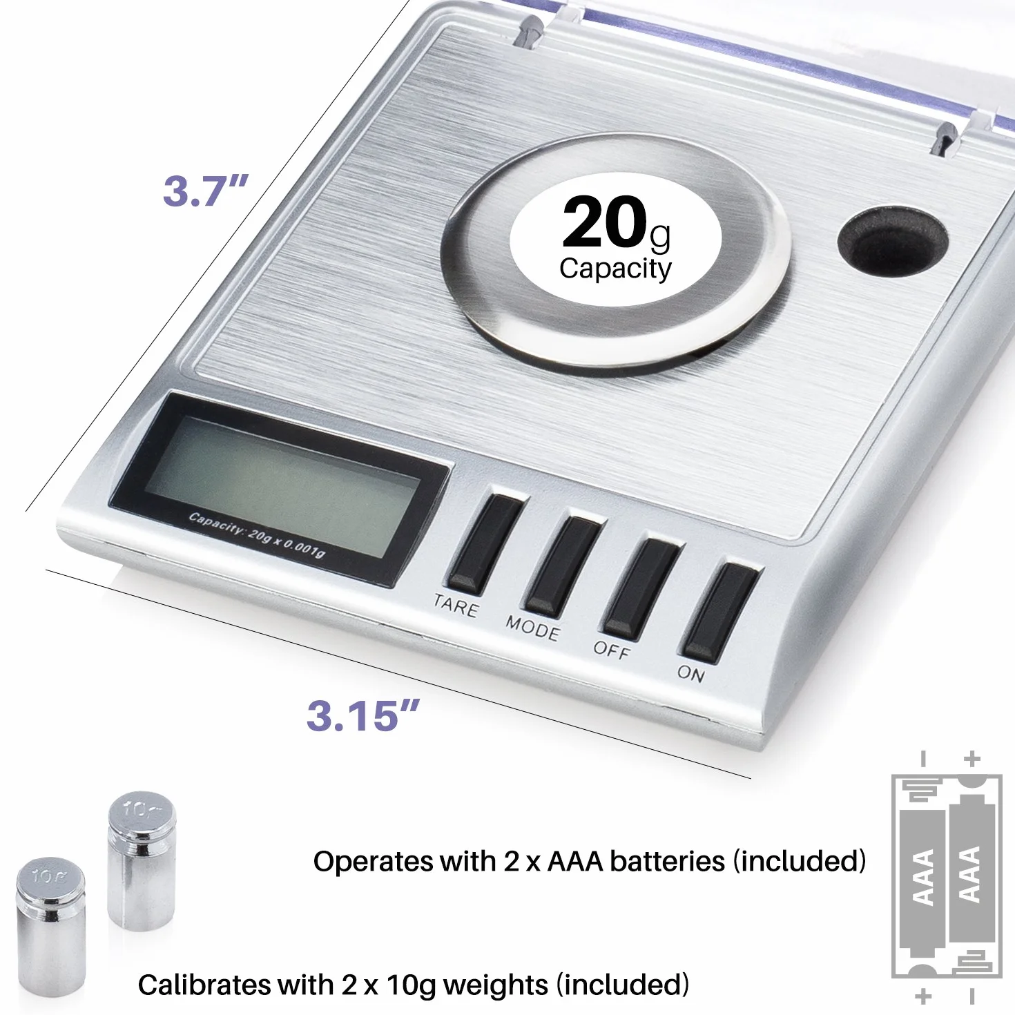 Smart Weigh GEM20 Balance intelligente numérique haute précision 20x0.001g