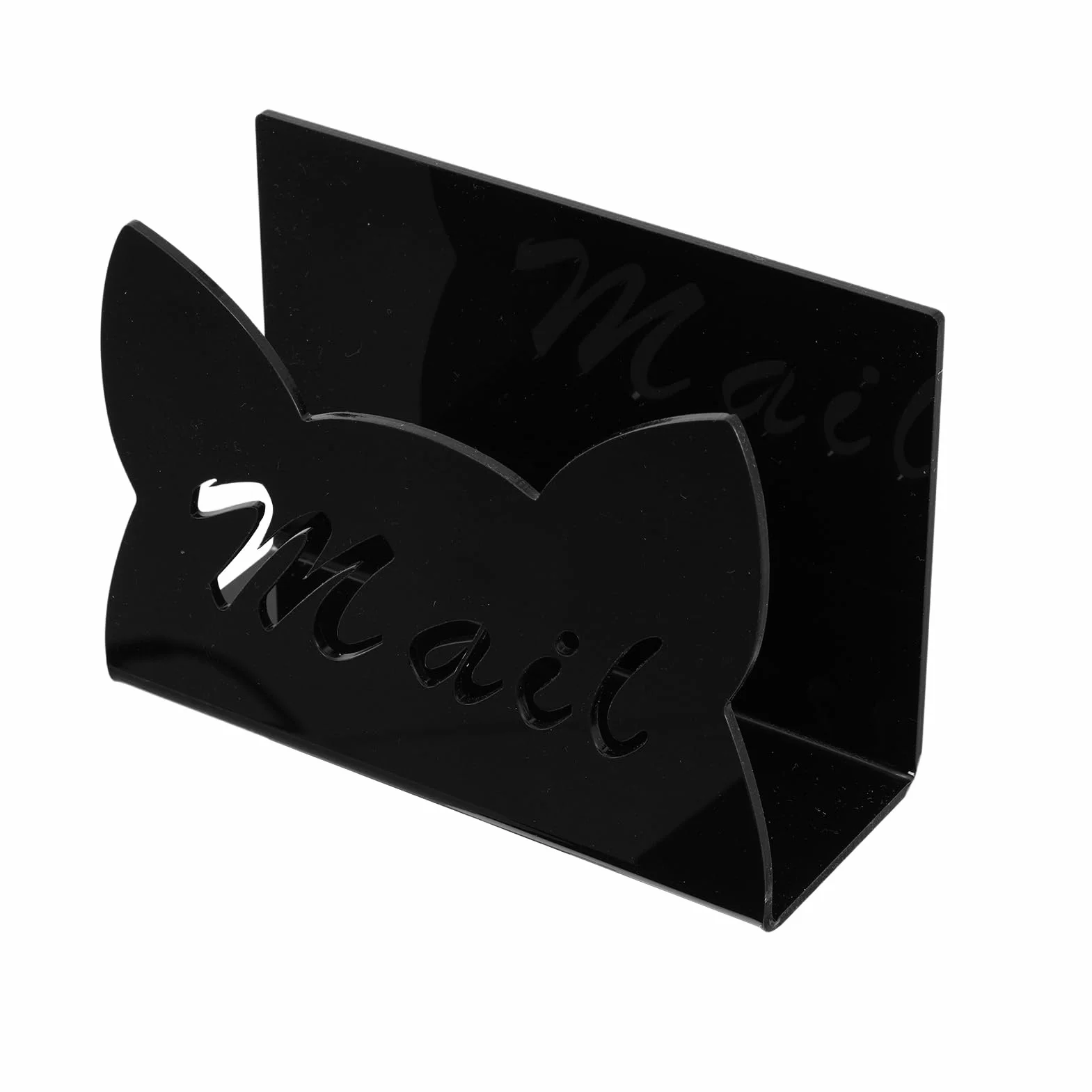 Organiseur de courrier Bureau 15 x 6 x 10 cm Bois Noir Trieur de documents