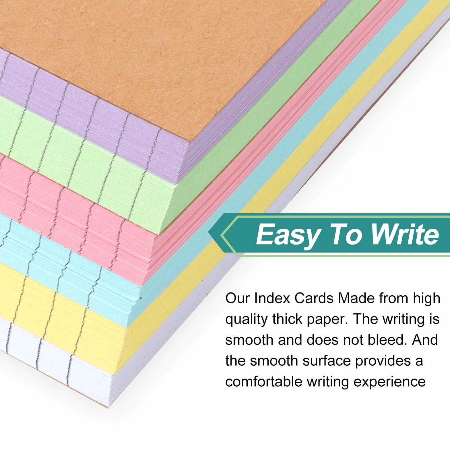 300 pièces Fiches de Révision, Flash Cards avec Anneaux de Reliure, Couverture Kraft, 12,8x7,8cm pour Étudiant
