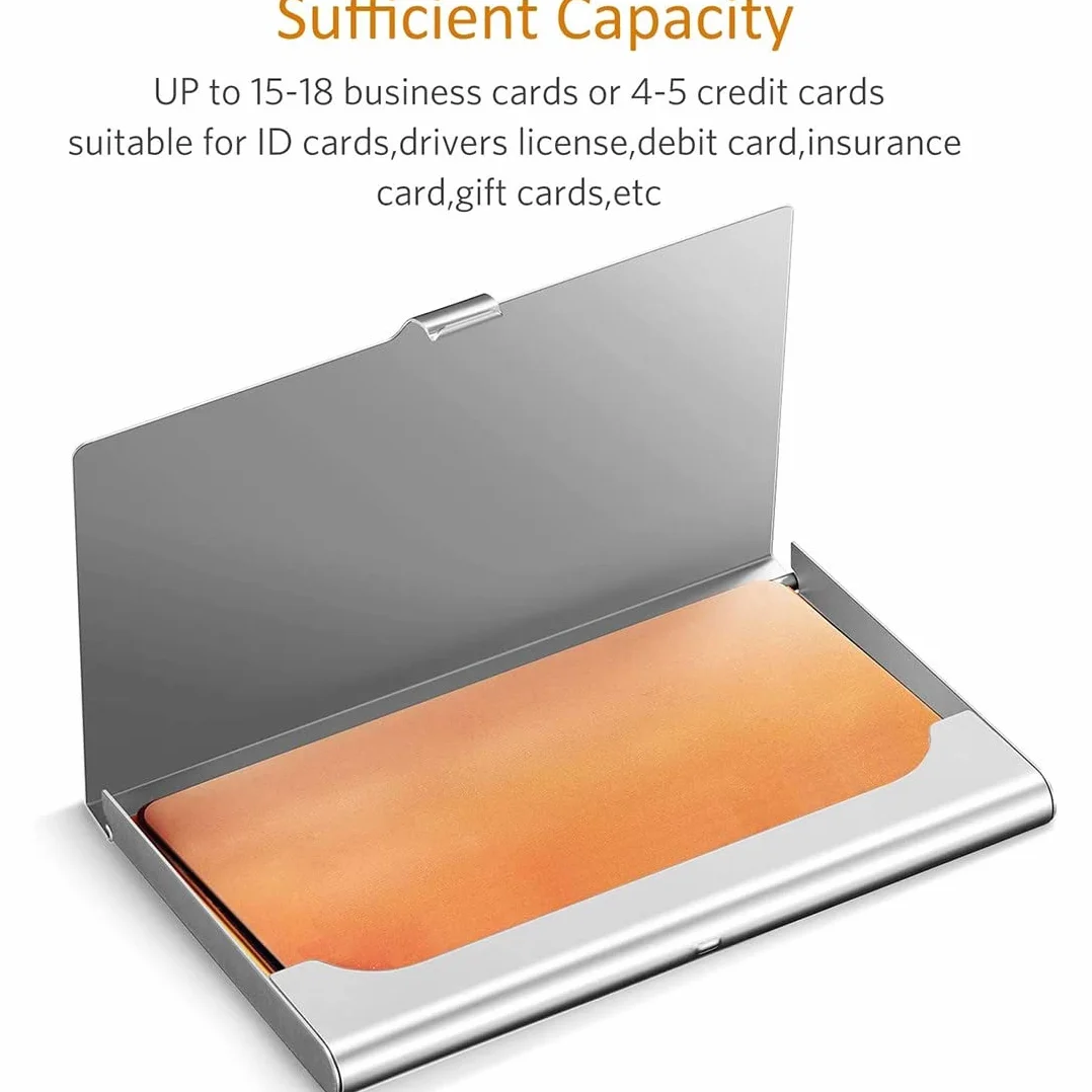 Étuis pour Cartes de Visite en Aluminium et Acier Inoxydable, 2 Pièces, Porte-cartes Léger