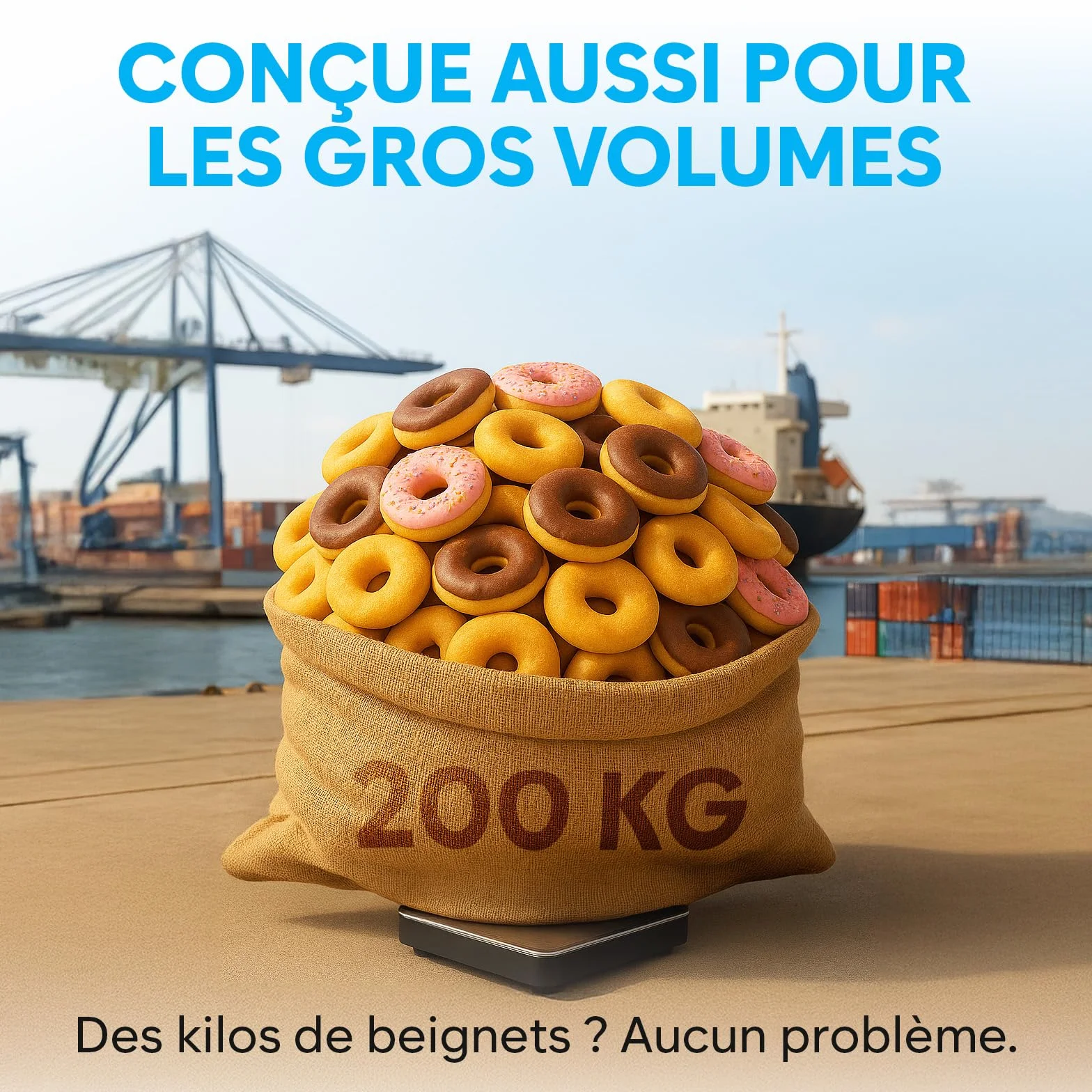 Balance Colis Électronique 200 kg/10 g avec Hold/Tare Professionnelle Industrielle Pile Câble Inclus