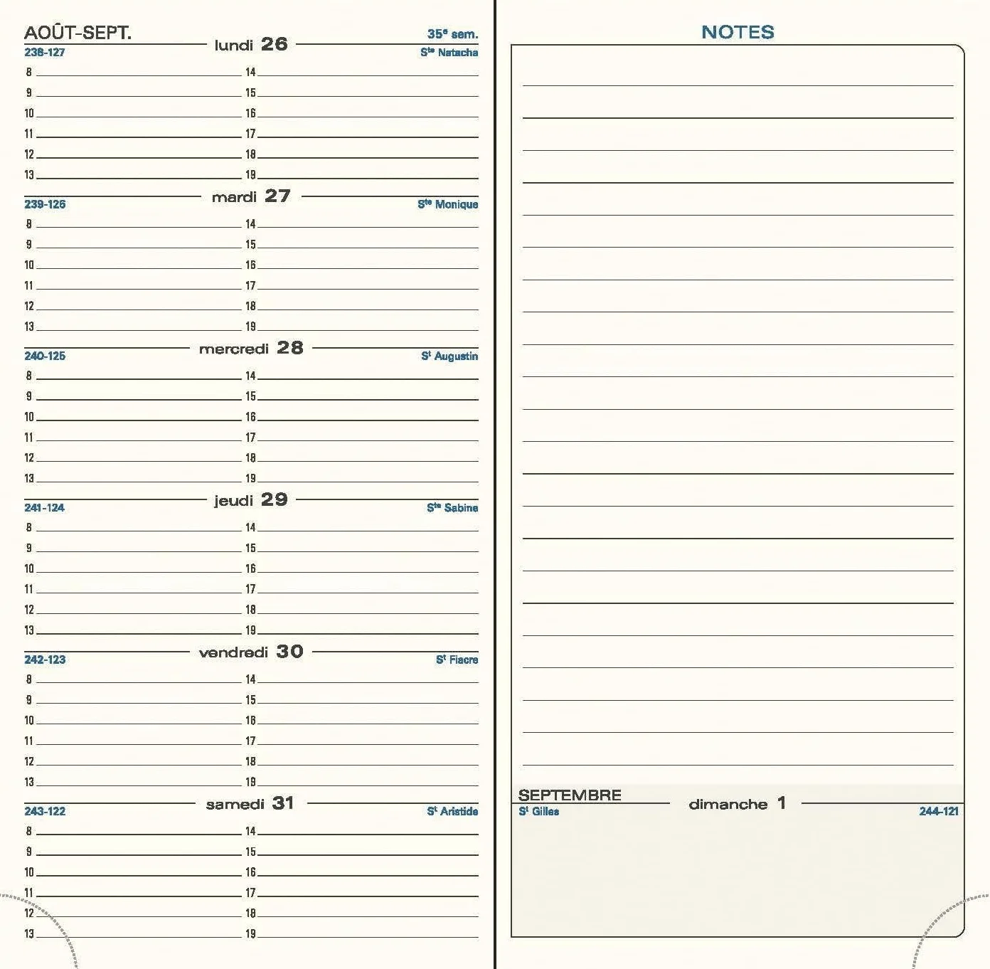 Exacompta Agenda Semainier SAS 17 Winner Septembre 2026 Août 2027 9 x 17,5 cm