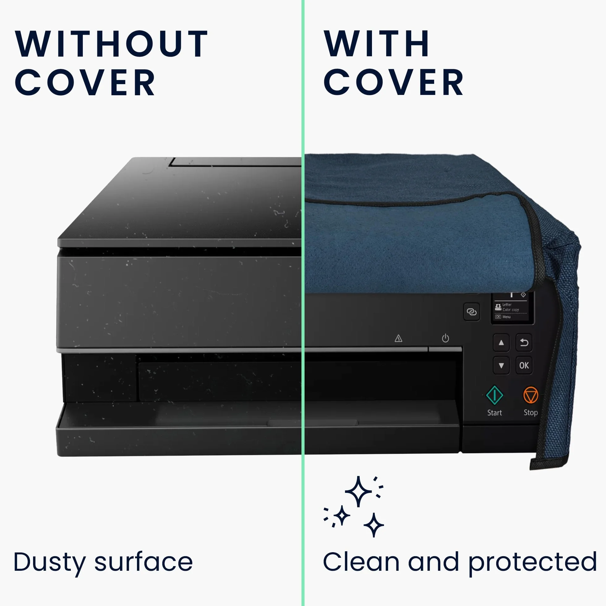kwmobile Housse Imprimante Canon Pixma TS6350 Protection Lin bleu-gris
