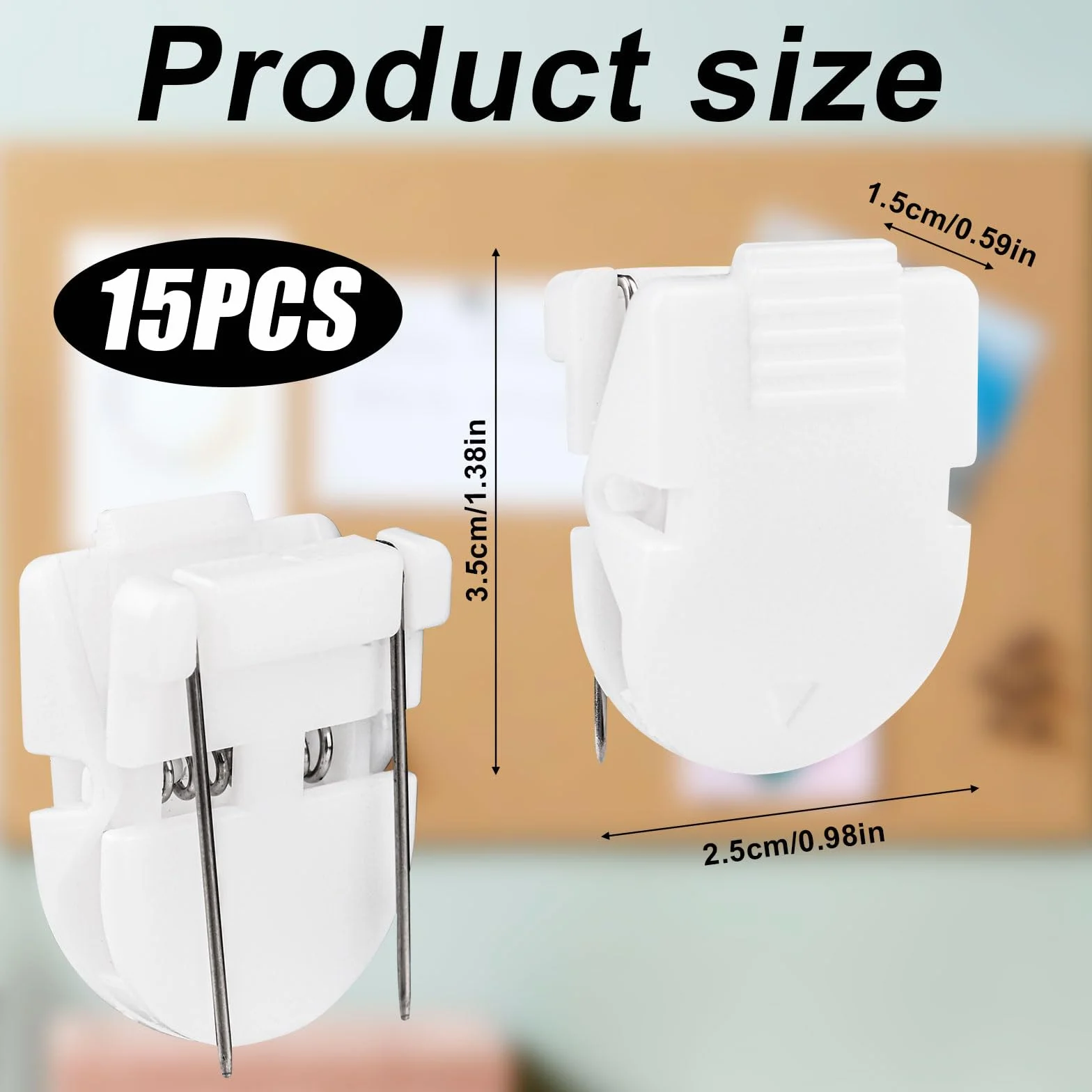 Tinoaly Pinces à Cubicules, Clips Cabine en Plastique pour Murs en Tissu Crochets Muraux (15pcs, Blanc)