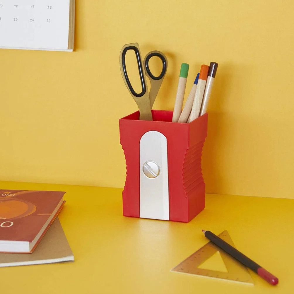 Balvi Pot à Crayons Taille-crayon Rouge Bureau Original