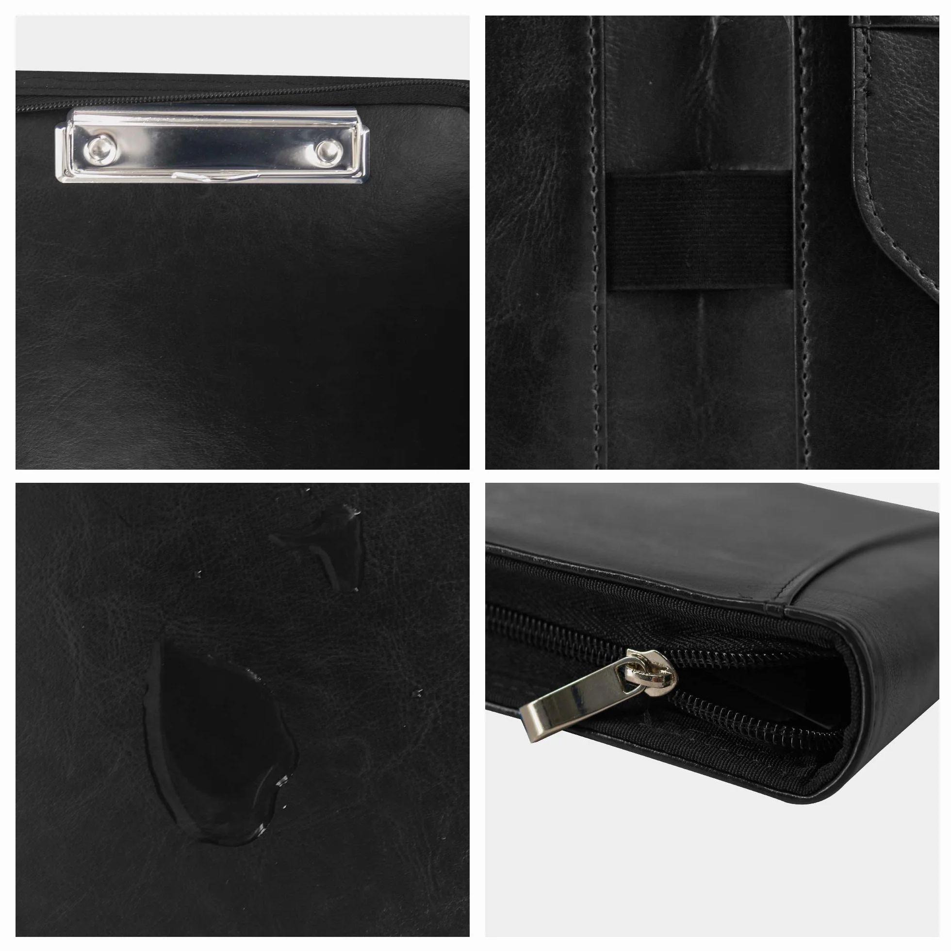 GraduatePro Porte Documents A4 Cuir Bloc Note Reunion Homme Femme Organisateur Dossier de Conférence Portfolio Noir