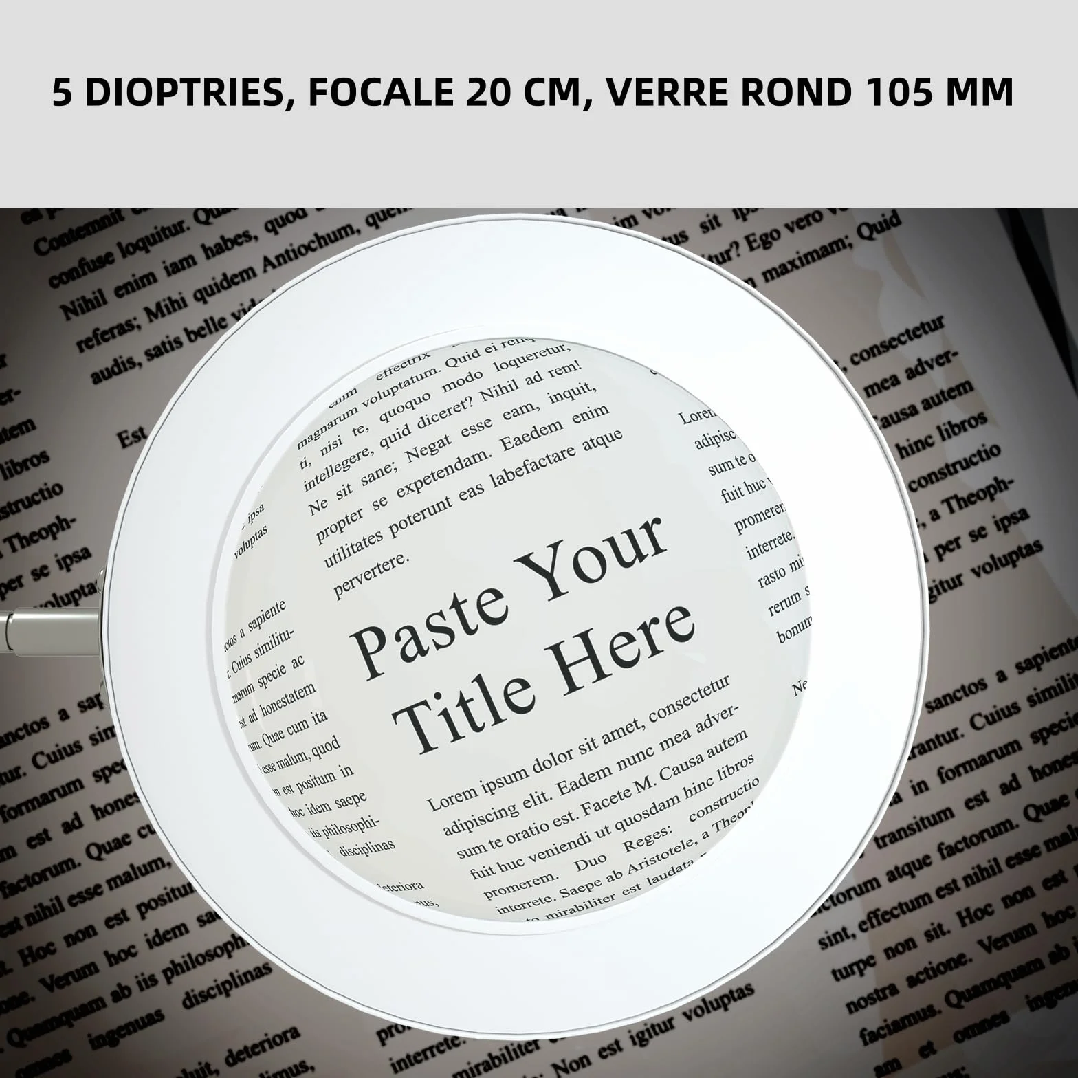 Lampe Loupe LED 5 Dioptries Lumière Travail Lentille Verre 105 mm Bras Pivotant Pince Table Dimmable 3 Températures