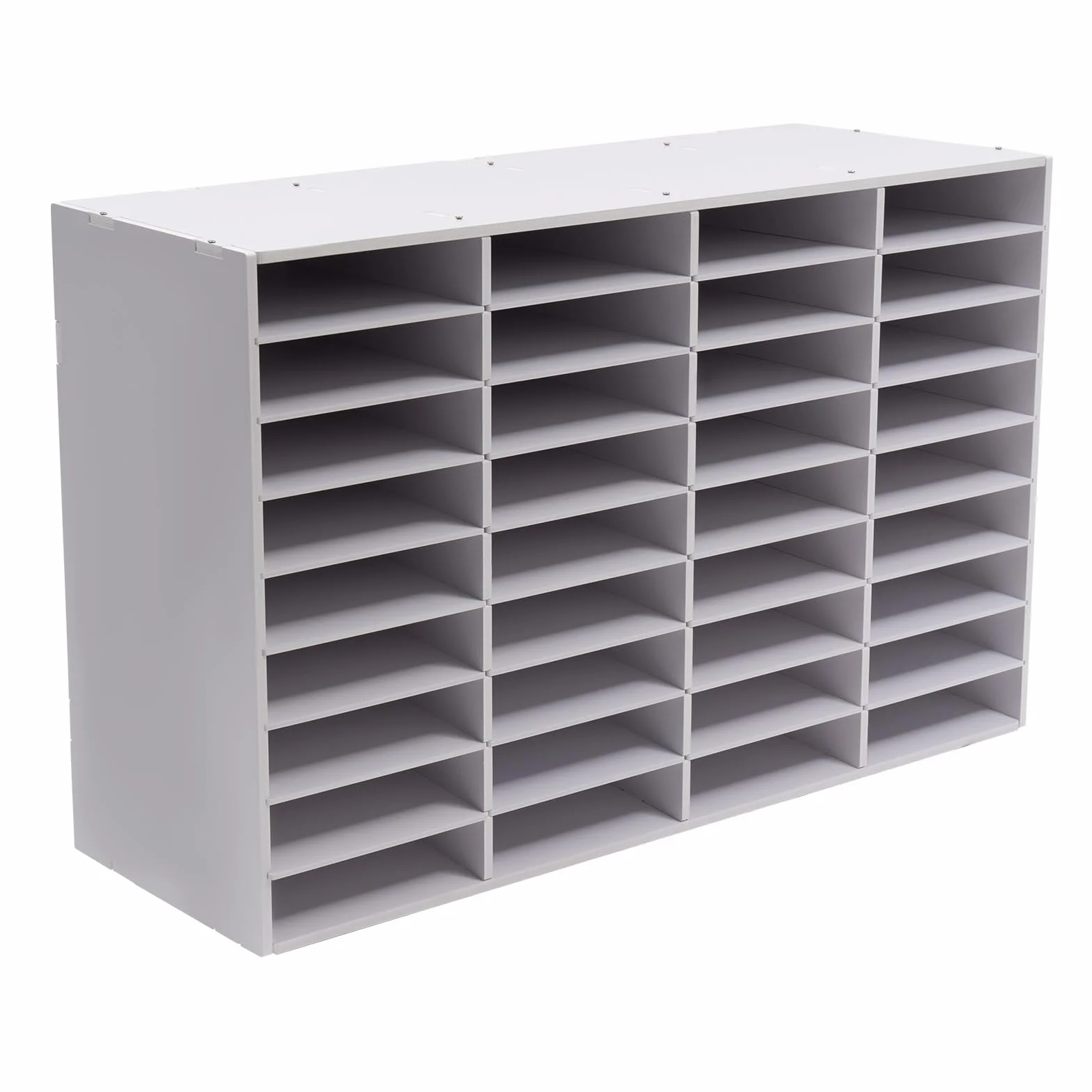 Classeur Rangement Documents 36 Slots PVC Blanc pour Écoles Salles d'Étude