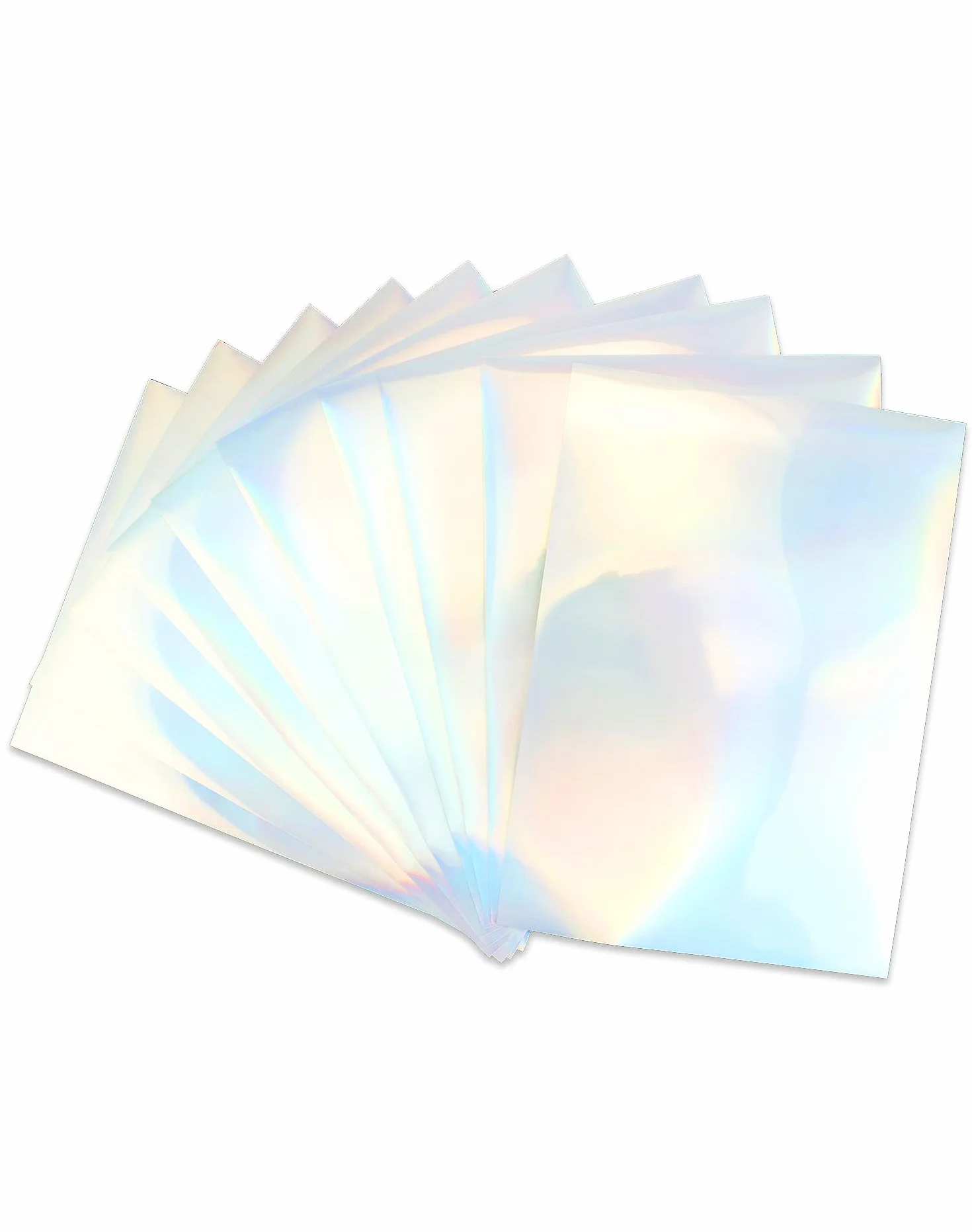 QWORK 20 Feuilles Papier Holographique Imprimable A4 Autocollant Vinyle Imperméable pour Imprimante Jet d'Encre Laser 210x297 mm
