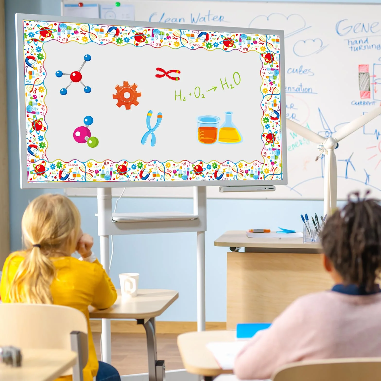 Bordures de tableau d'affichage scientifique festonnée 20 m pour décoration de salle de classe
