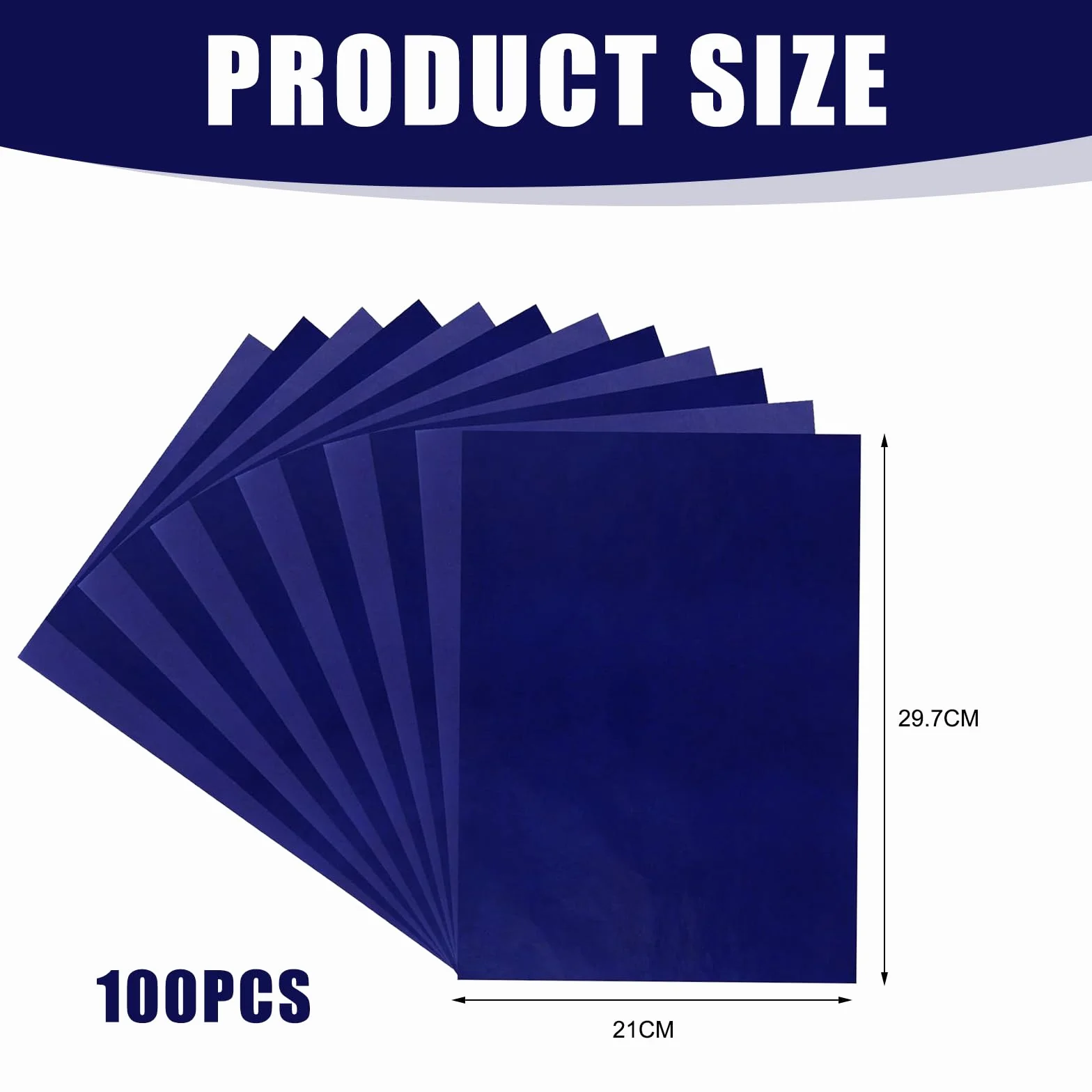 Papier Carbone Calque Graphite A4 21 x 29,7 cm 100 Feuilles Bleu