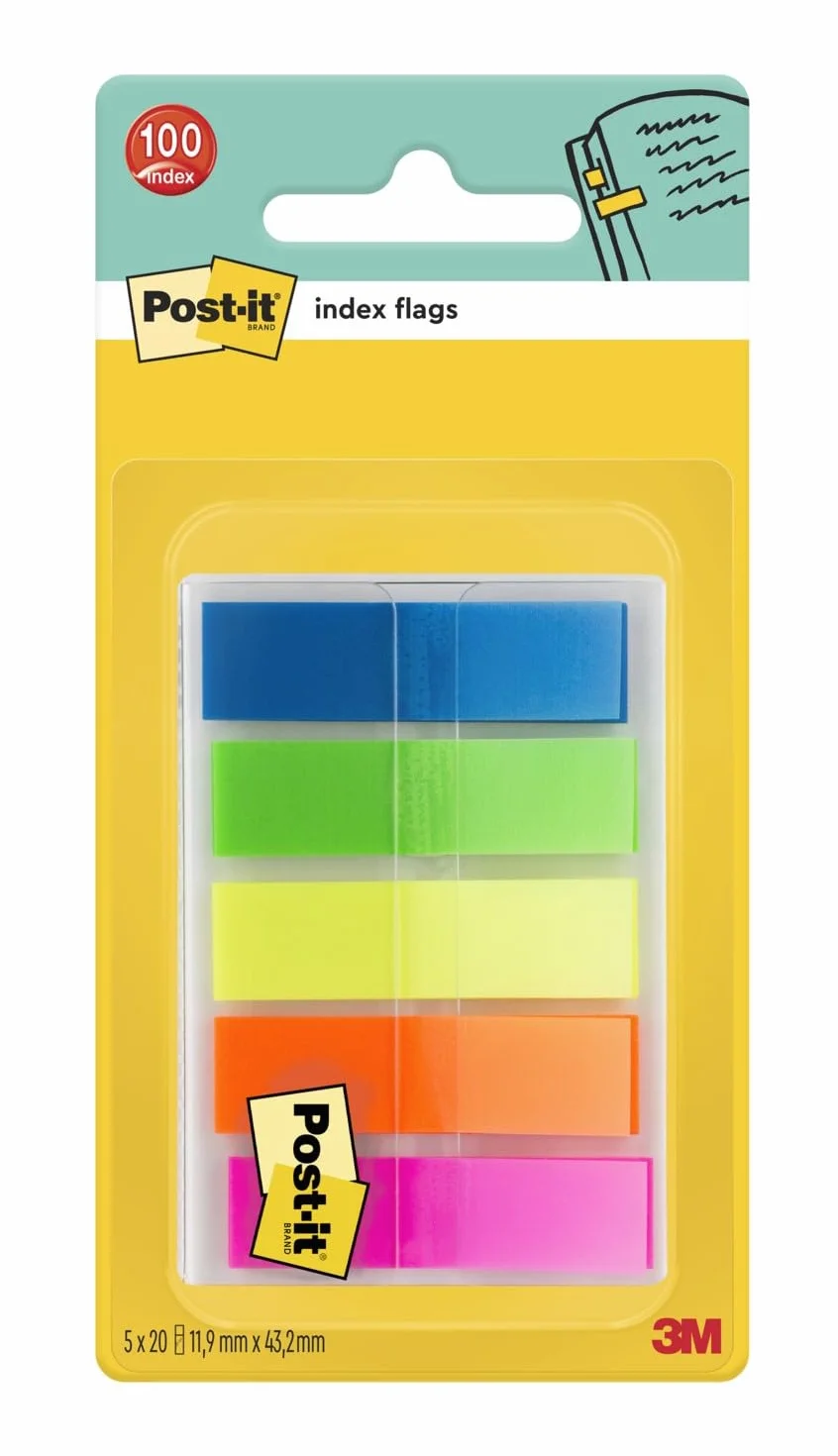 Post-It Marque-Pages Translucides 100 Pièces 11.9 x 43.2 mm