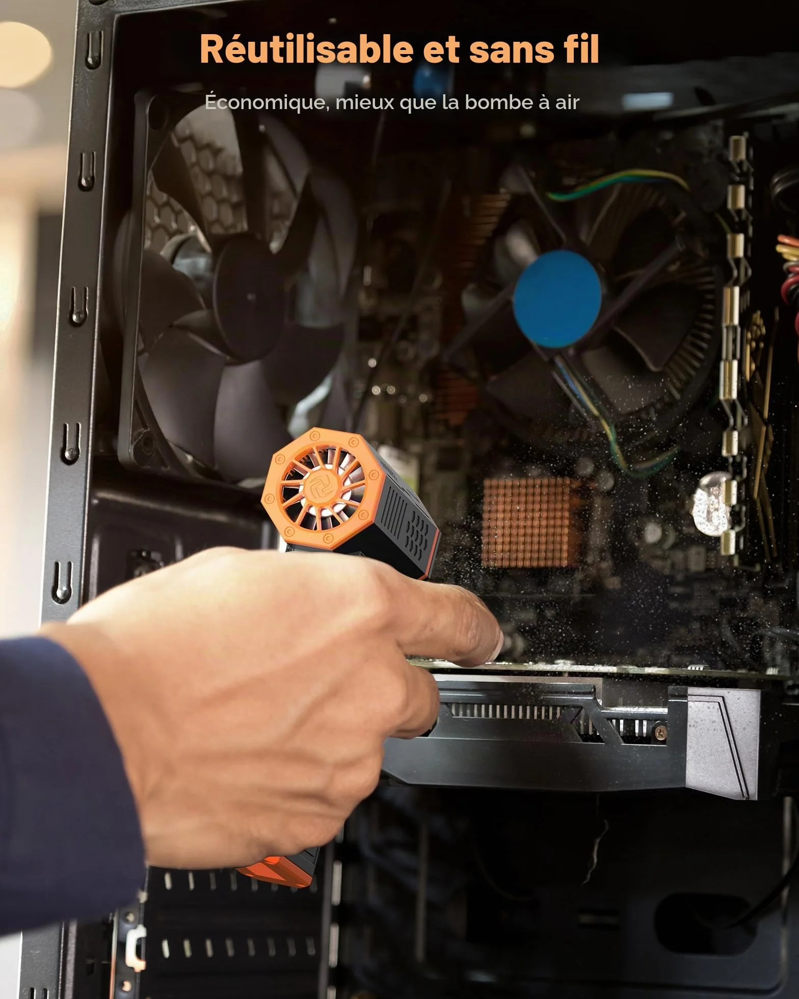 WOLFBOX MF50 Soufflette à Air Comprimé 110 000 tr/min 3 Vitesses Réglables Dépoussiéreur Haute Puissance