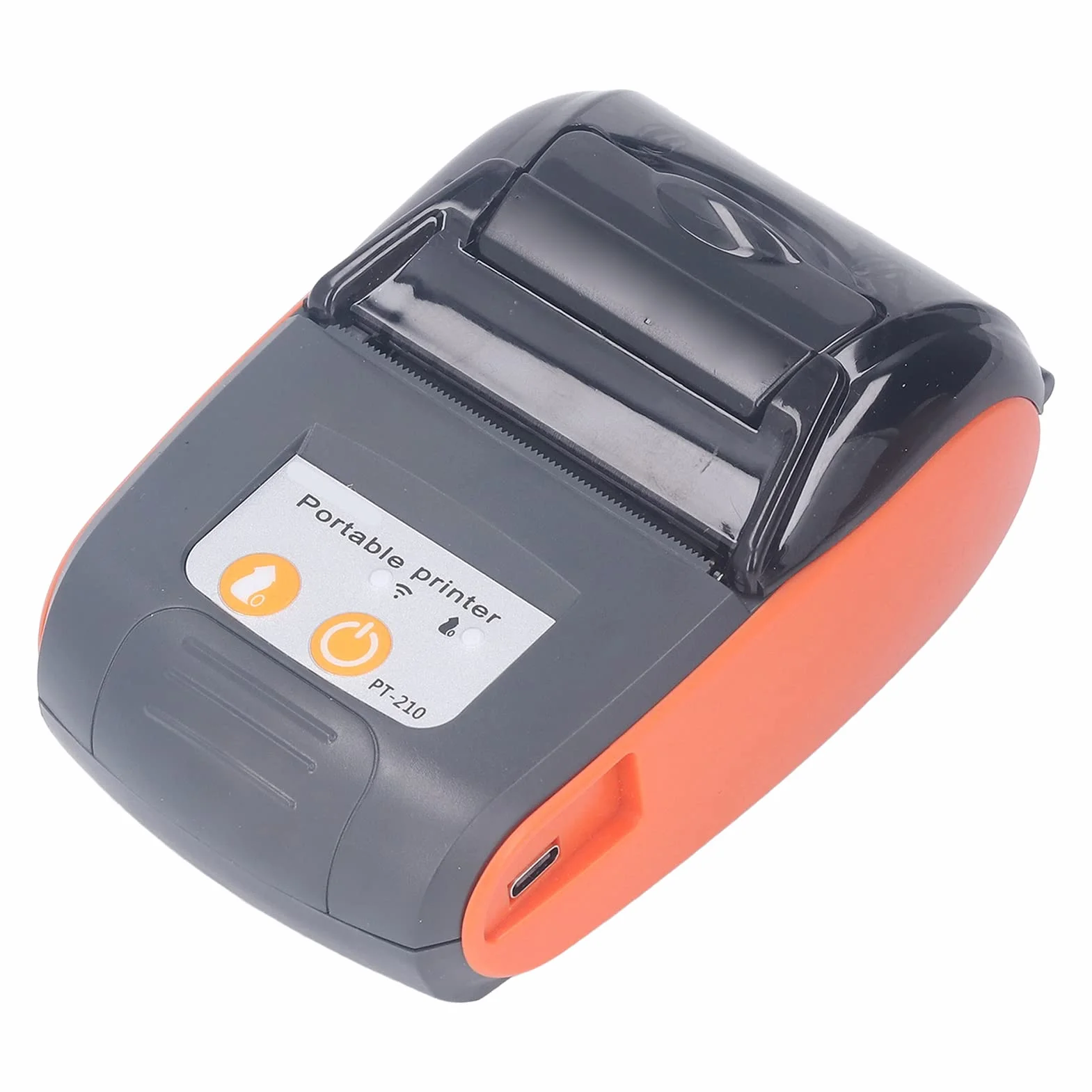 Imprimante Thermique Reçus Bluetooth PT-210, Mini-imprimante Factures Portable sans Fil 58mm, Impression Rapide 90mm/s, ESC/POS