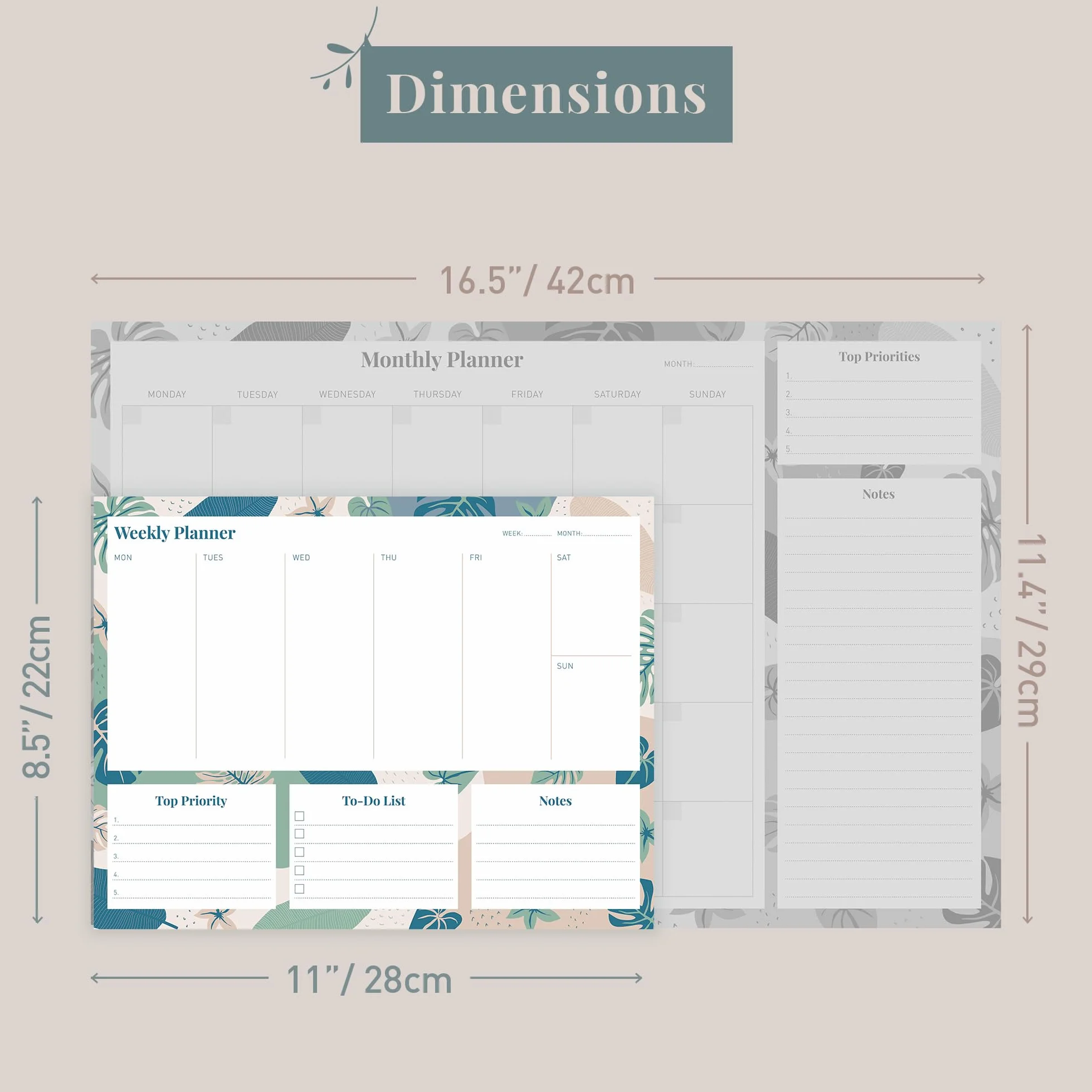 Rileys & Co Planificateur Hebdomadaire A4 Calendrier Non Daté 52 Feuilles Détachables 28 x 22 cm