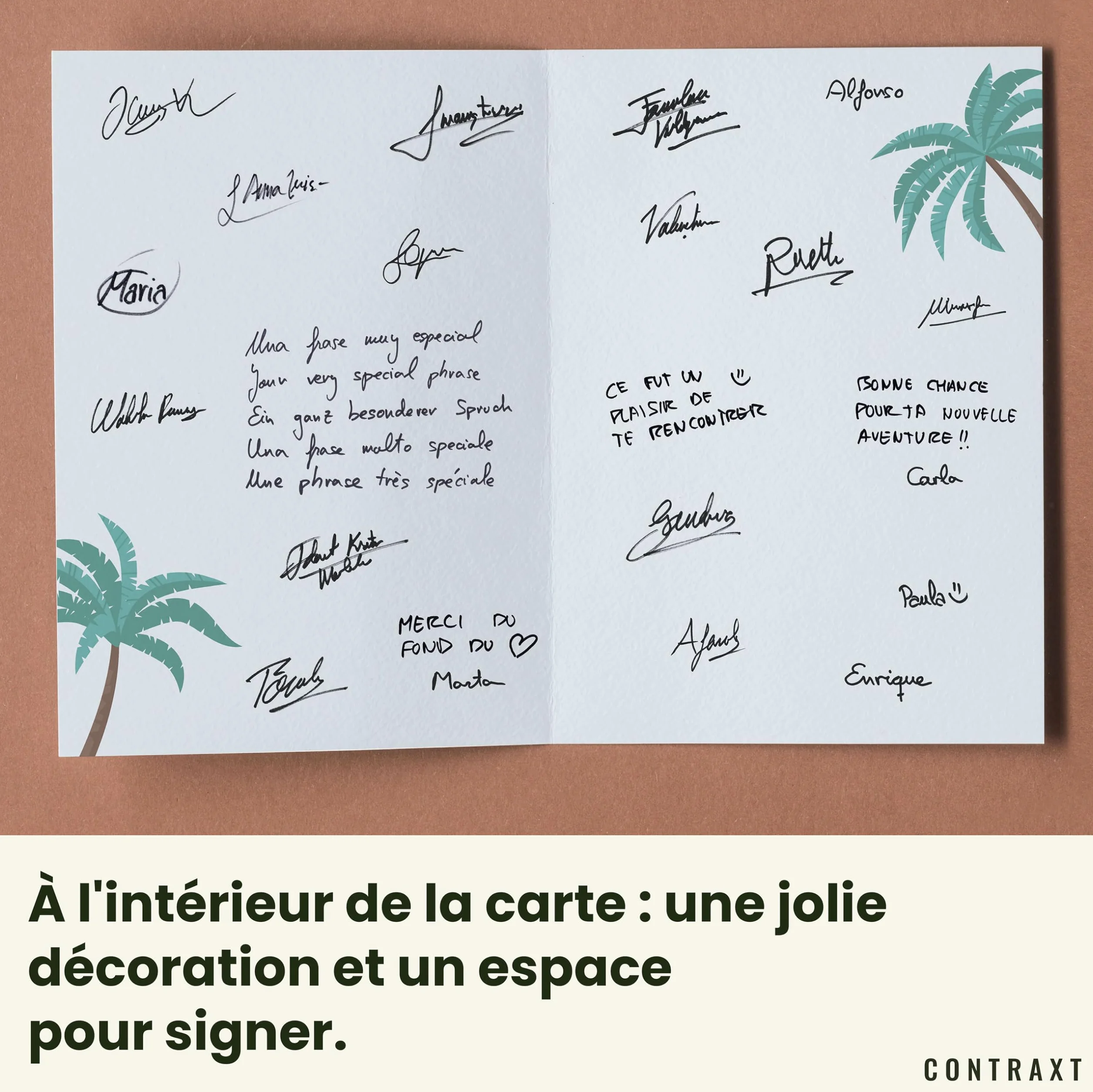 CONTRAXT Carte Joyeuse Retraite 42x30 cm Grande carte de signatures Cadeau original pour collègues