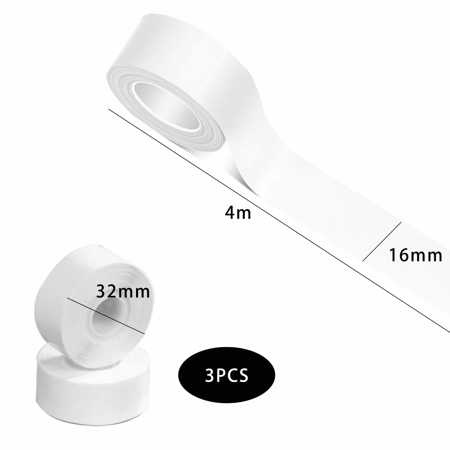 Ruban pour Makeid Etiqueteuse, 16mm x 4m Rouleau Etiquettes Autocollantes Thermiques Blanches