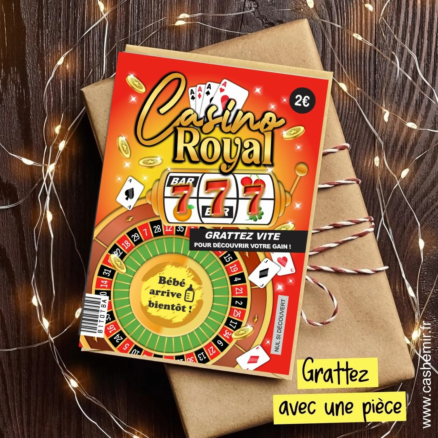 Cartes à gratter Annonce Grossesse Bébé Bientôt - Lot de 6 Tickets de Jeu pour Mamie Papy Tonton Tata
