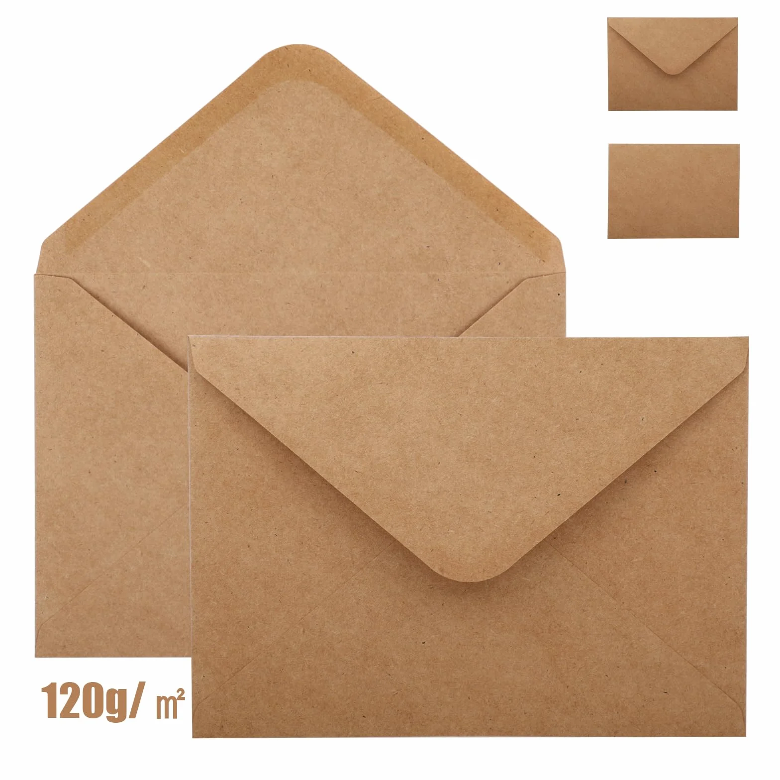 Enveloppes en Papier Kraft B6 13x18 120 g/m² Mariage Faire Part Lettres Cartes Invitations