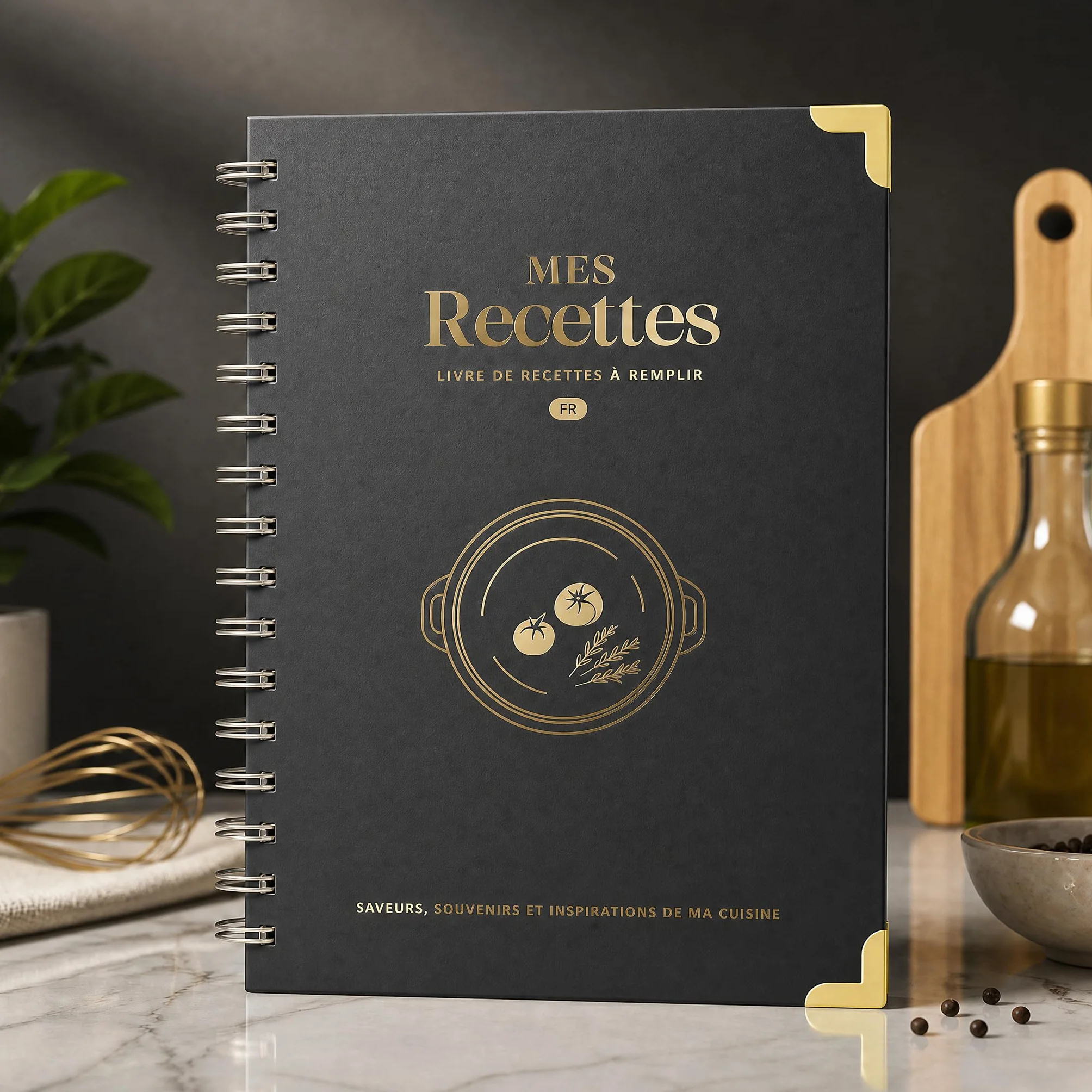 Carnet de recette à remplir A5, cahier de recettes vierge pour 100 recettes, livre de cuisine