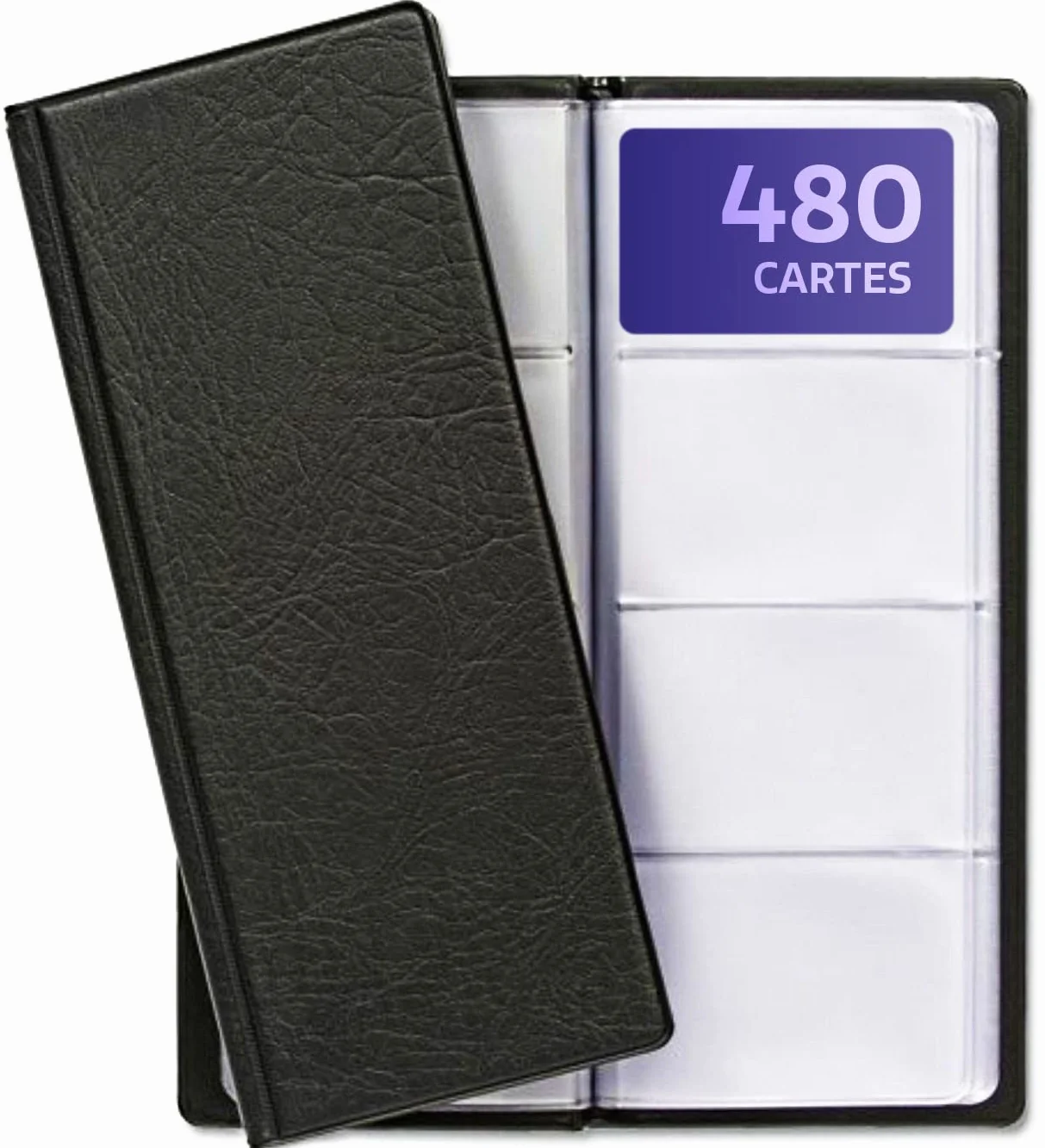 Praknu Porte Cartes de Visite pour 480 Cartes - Rangement Carte de Visite Transparent Professionnel
