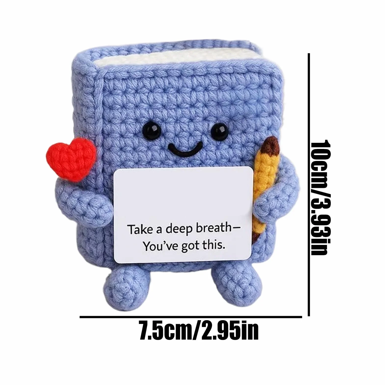 Huxibai Crochet motivant - Petit livre à crochet positif, décoration amusante pour bureau, cadeau d'anniversaire