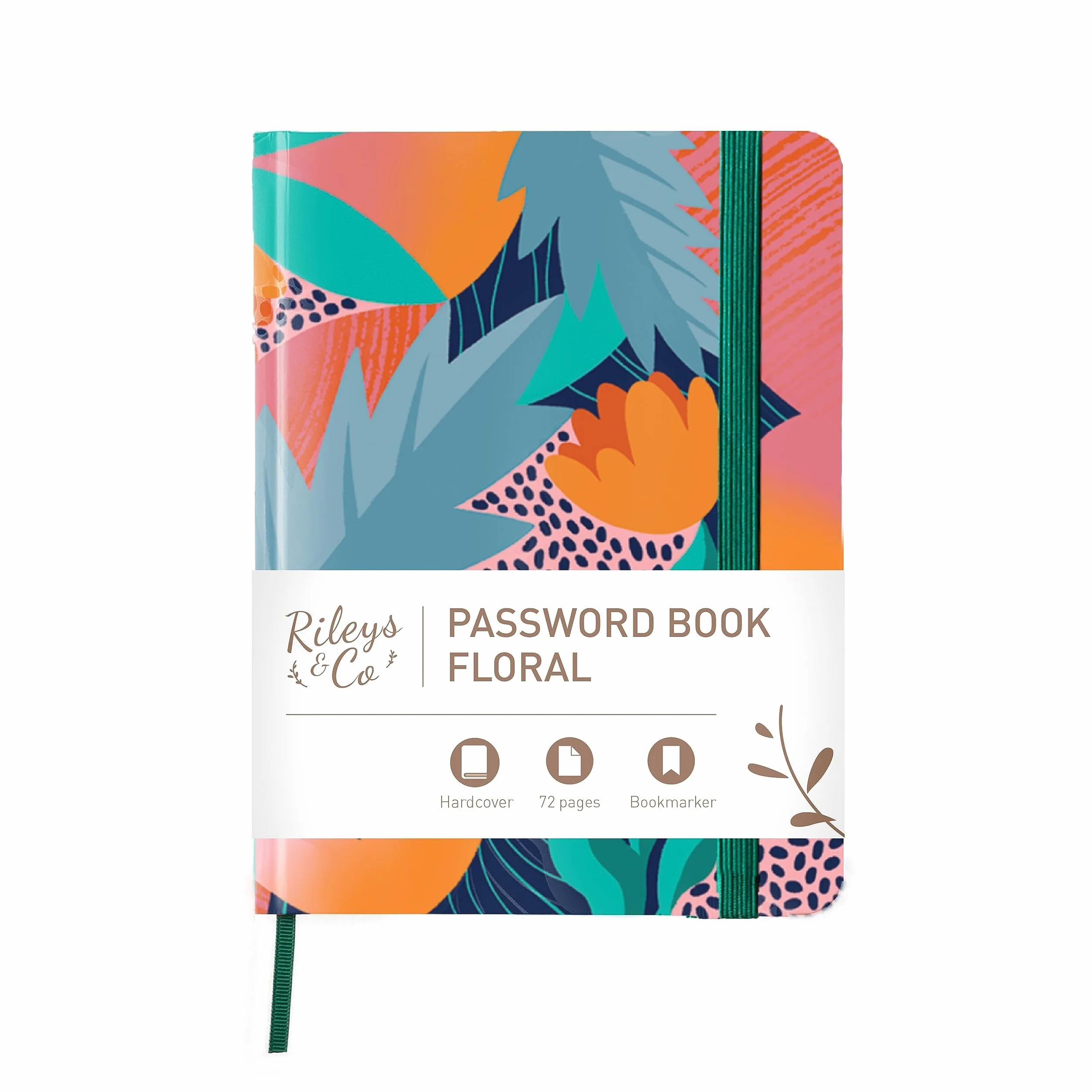 Rileys & Co. Carnet de Mot de Passe avec Onglets A-Z - Cahier Répertoire Alphabétique 15x11 cm Floral