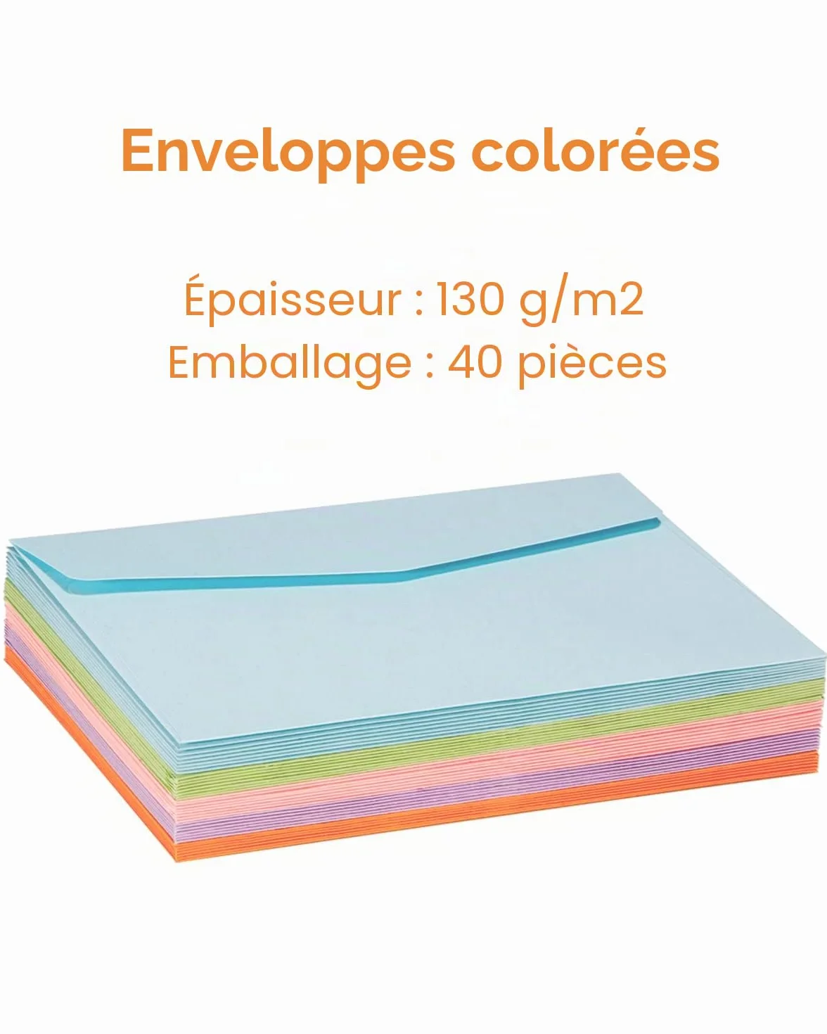 Enveloppes C6 Multicolores 40 Pièces 16 x 11 cm pour Mariage