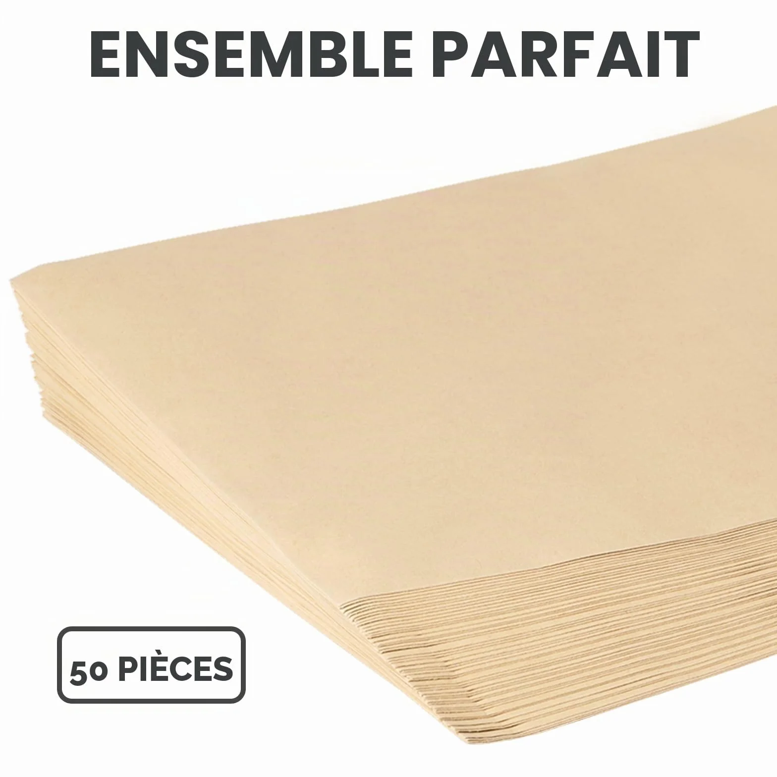 Kiperline Lot 50 enveloppes DIN C4 Marron 229 x 324 mm 90 g sans fenêtre scellement droit fermeture adhésive