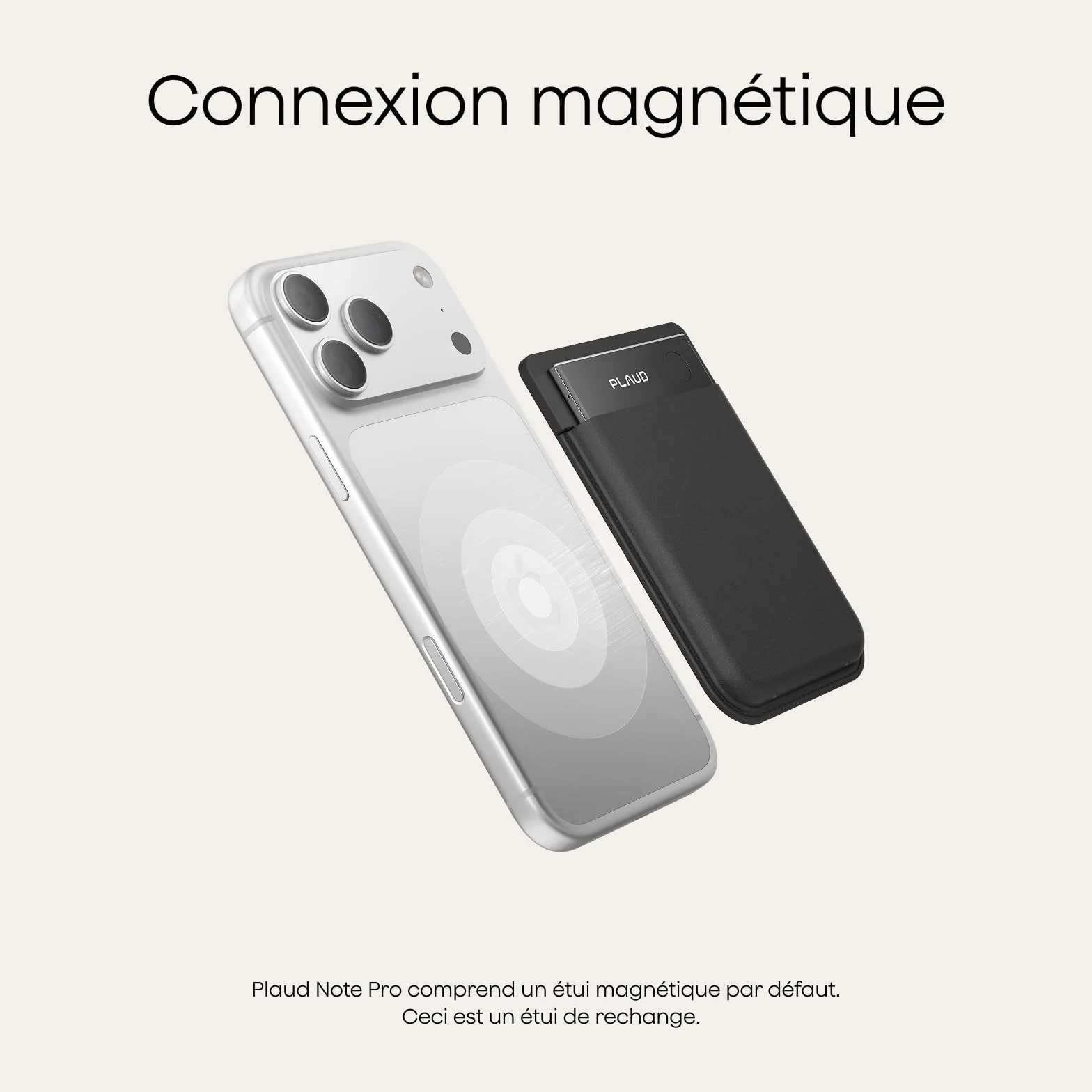 Étui de Magnétique pour Plaud Note Pro Enregistreur Vocal IA, Noir