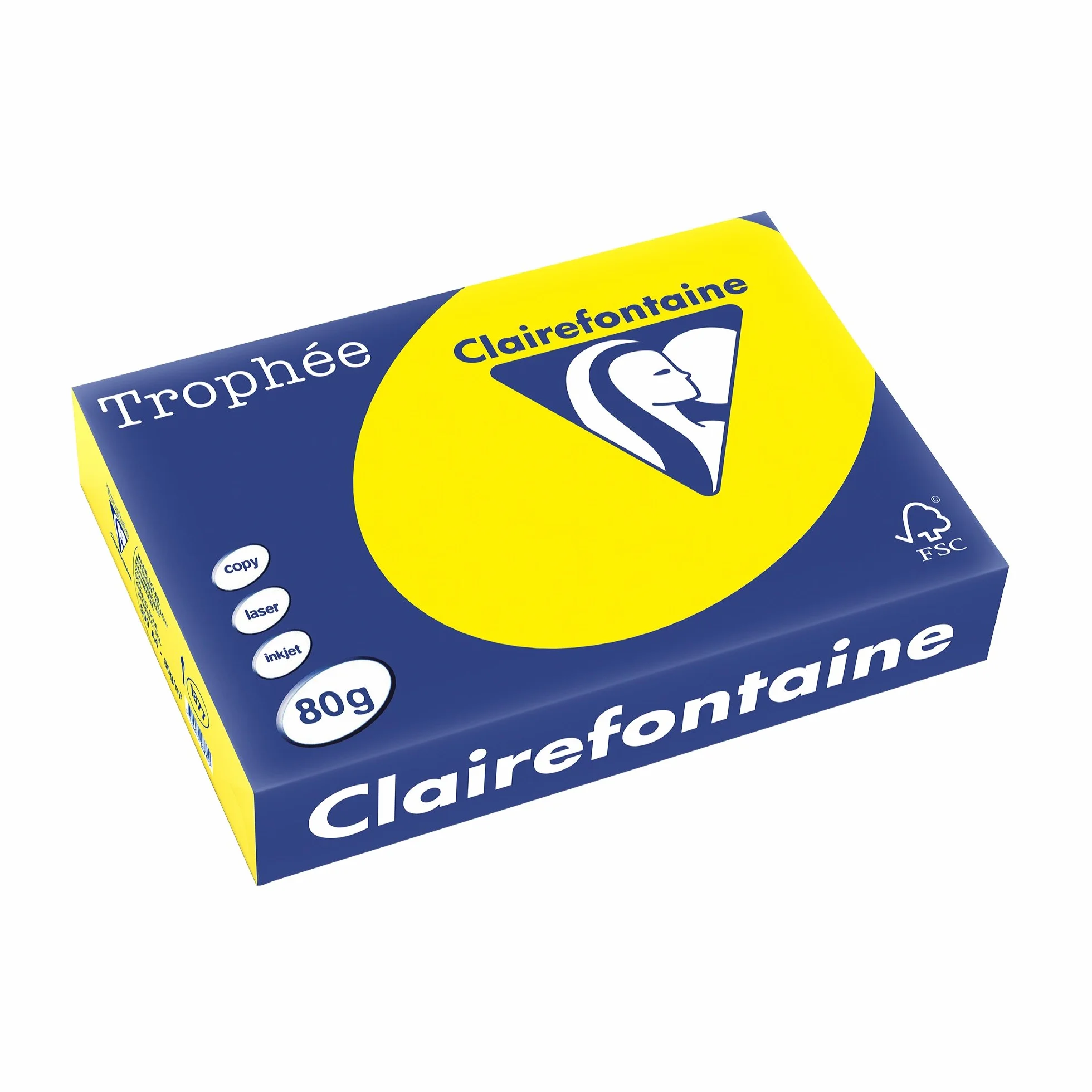 CLAIREFONTAINE Ramette Papier A4 80g 500 Feuilles jaune soleil FSC