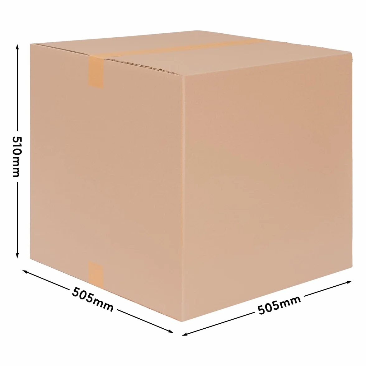 Cartons pliants d’emballage 500 x 500 x 500 mm brun simple cannelure 25 pièces
