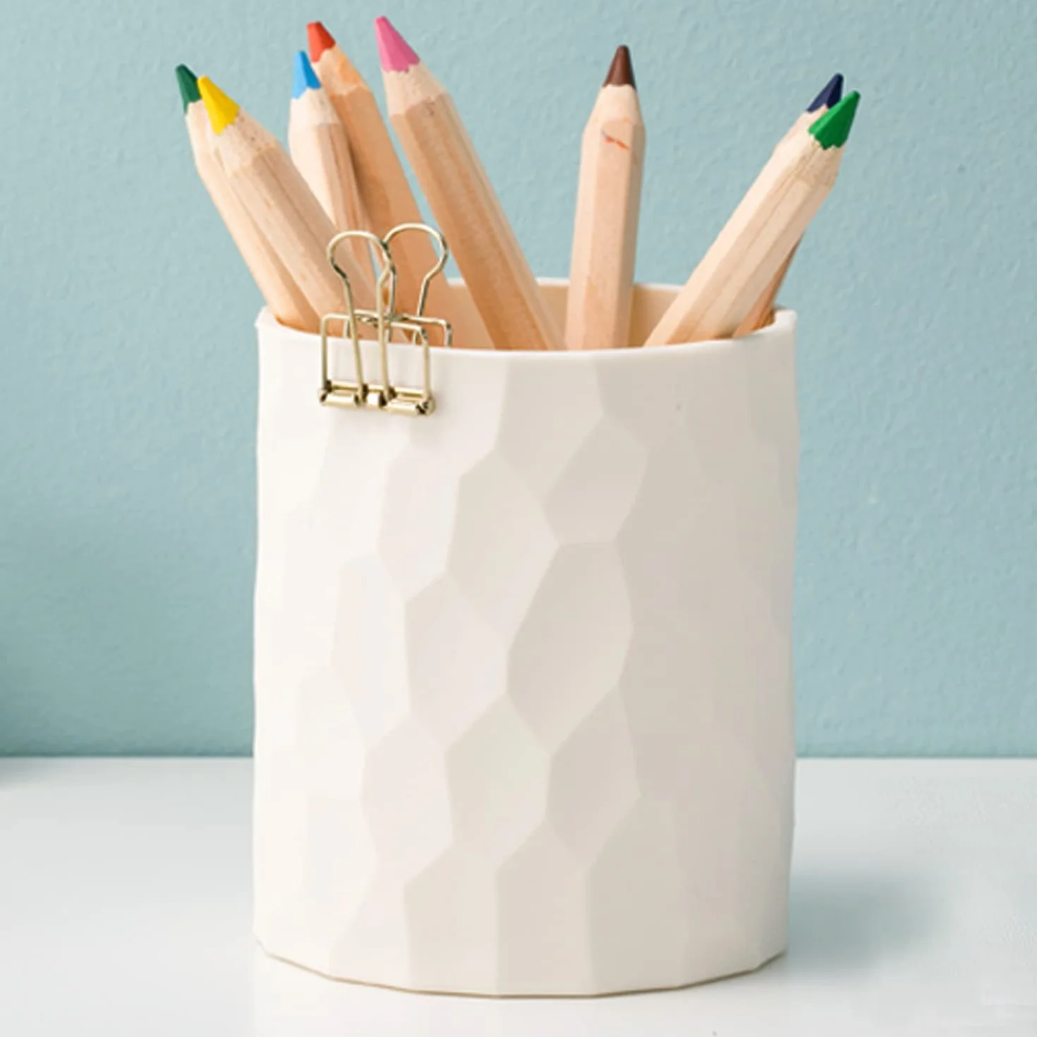 Pot à crayons Porte stylo en silicone étanche style nordique pour bureau décoratif