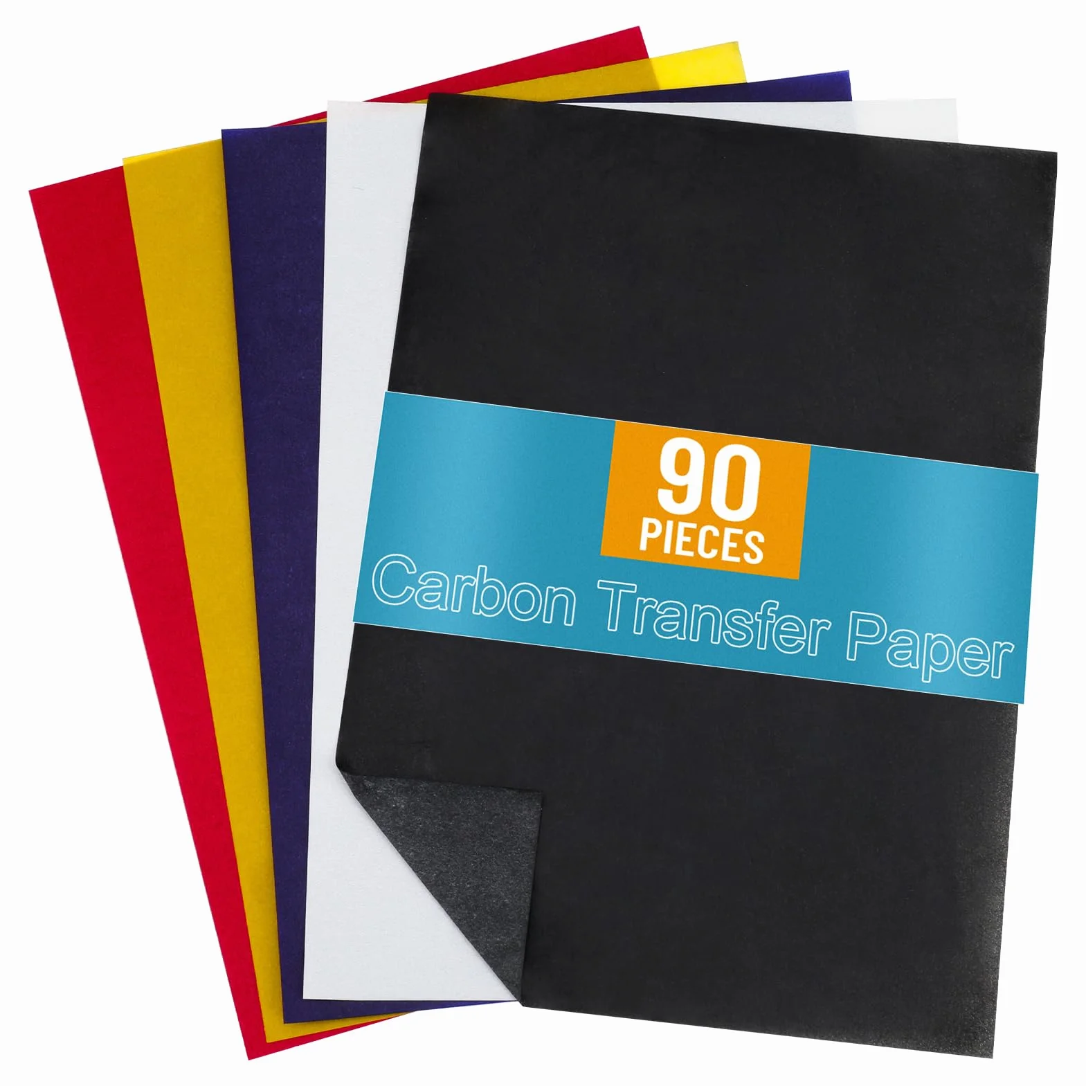 Lot de 90 feuilles papier transfert carbone multicolore A4 pour motifs couture bois toile