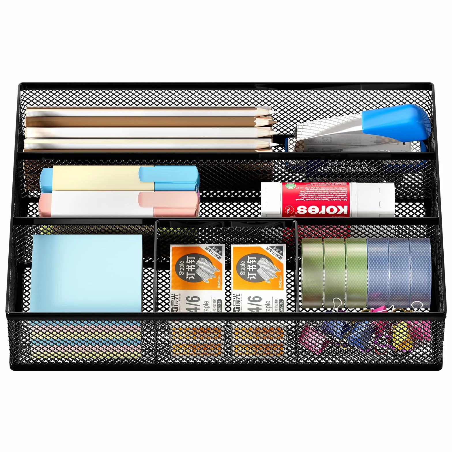 EasyPAG Organiseur de tiroir de bureau en maille Noir