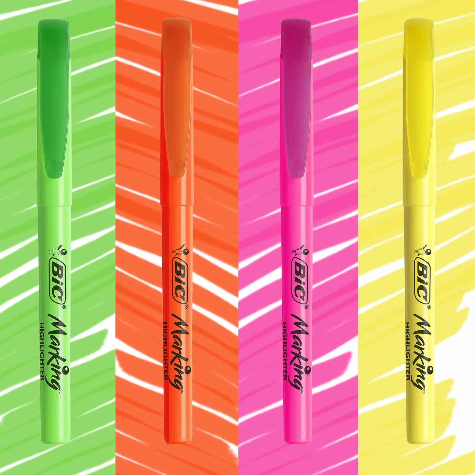 BIC Kit Les Essentiels 22 Pièces Stylos 4 Couleurs Highlighter Cristal Original