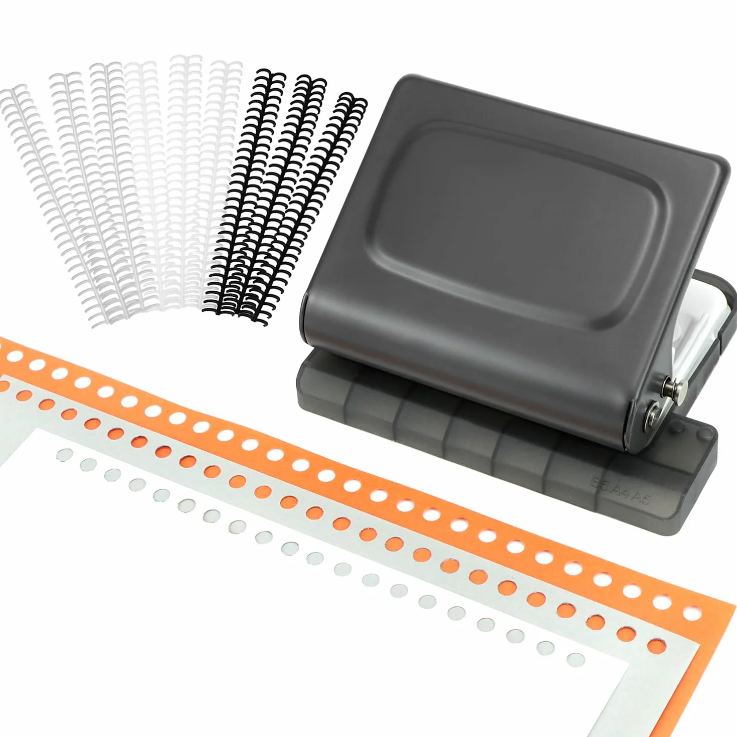 QWORK Relieuse 10 trous pour agendas A4 B5 A5, 12 anneaux de reliure multicolores
