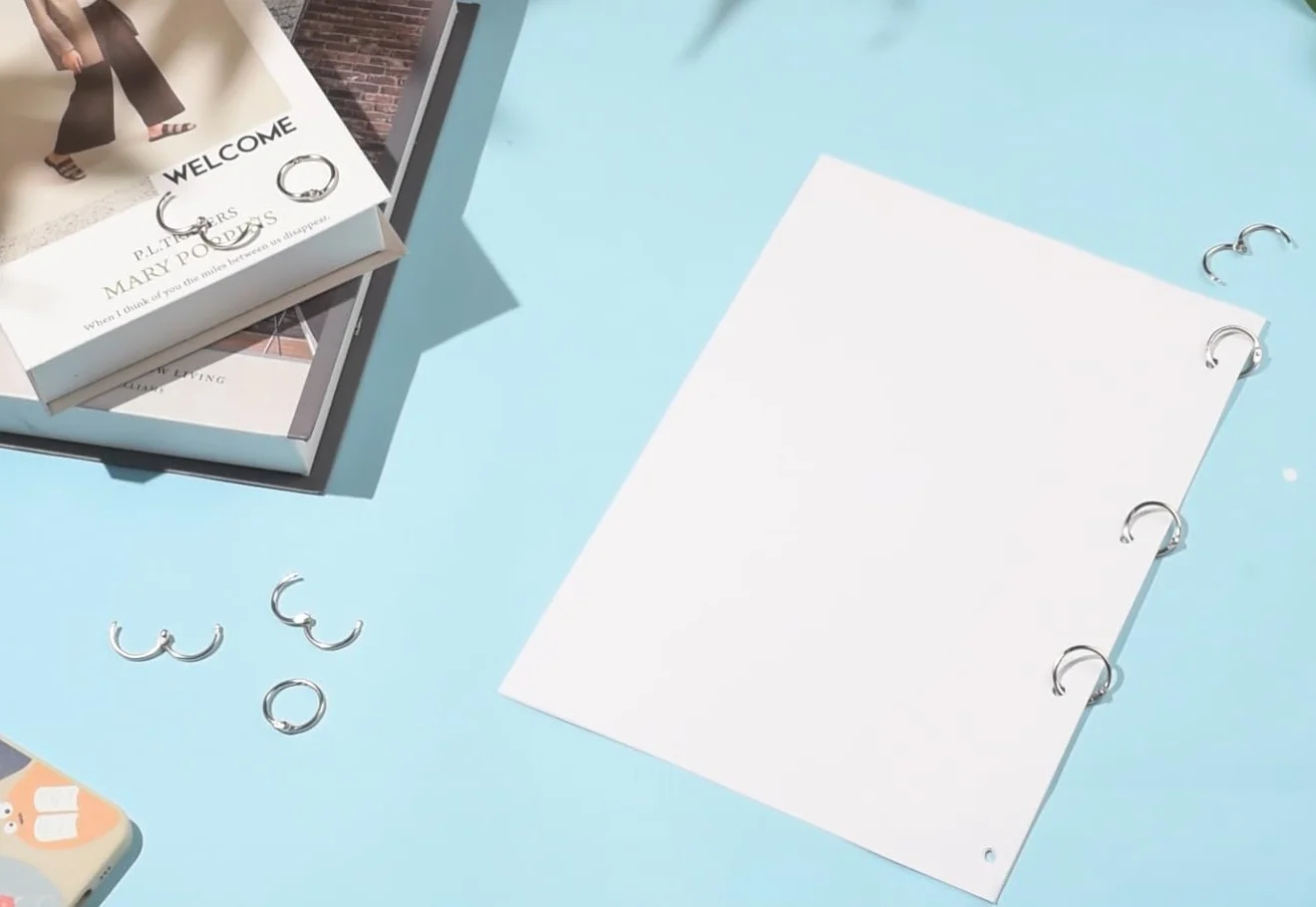 Anneaux de Reliure Métalliques 25mm 100 Pcs pour Livre Classeur Porte-clés