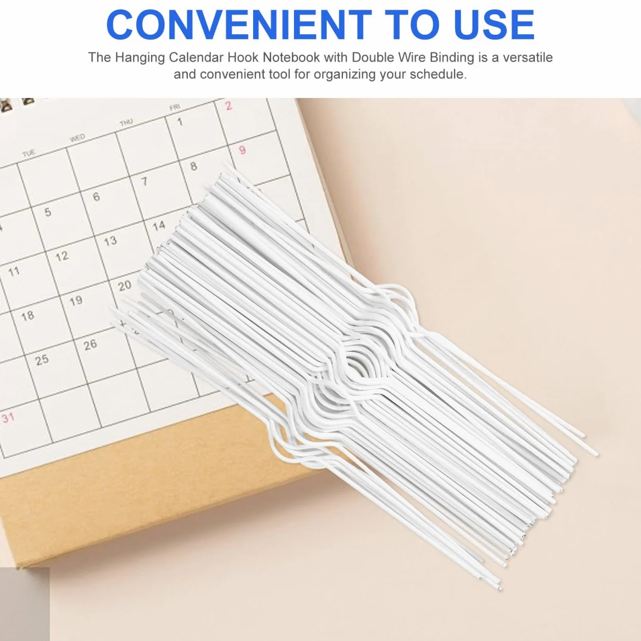 Lot de 100 crochets blancs 8 pouces fer double spirale pour calendrier affiche bannière