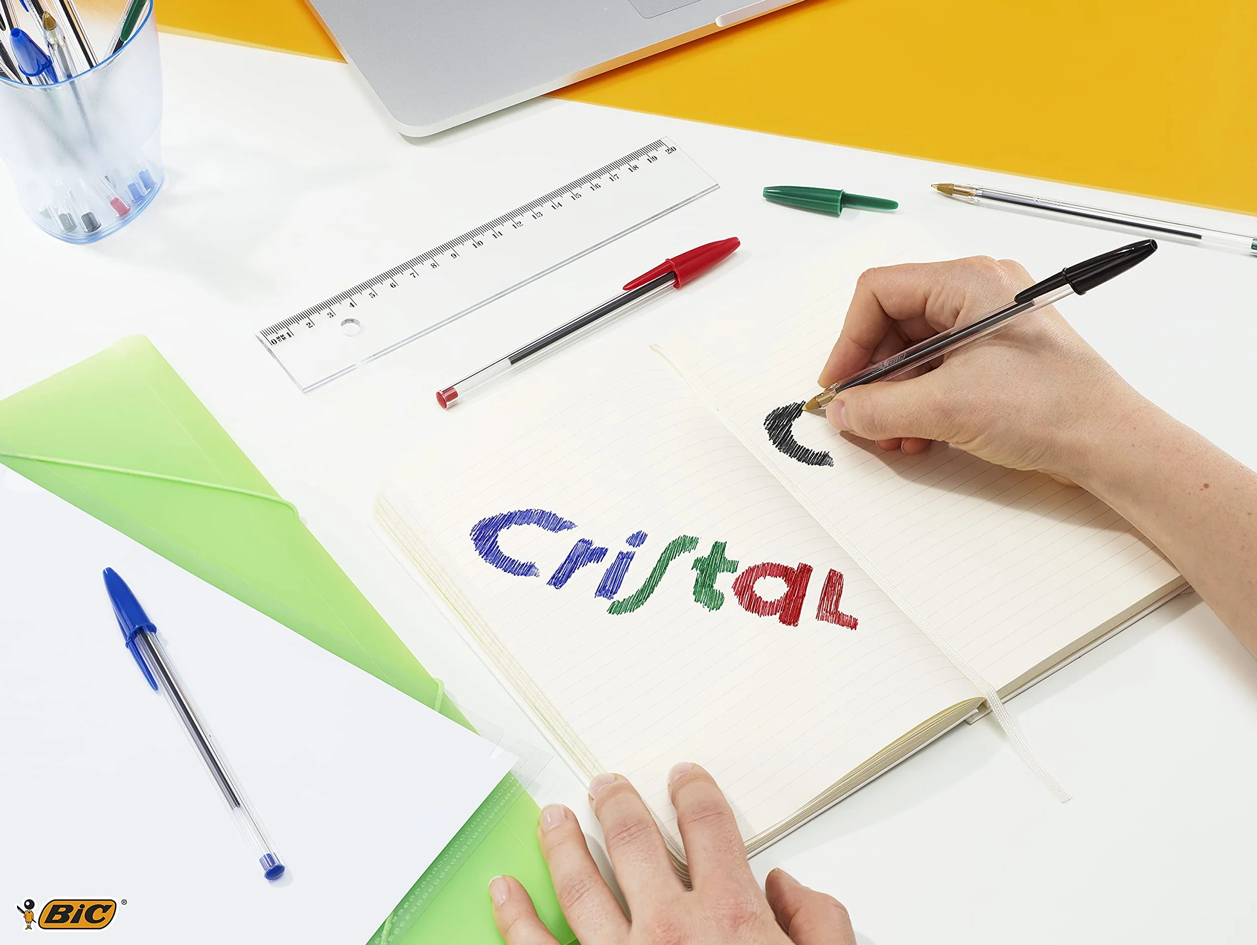 Bic Cristal Original Stylo-Bille Pointe Moyenne 1,0 mm Noir Boîte de 10