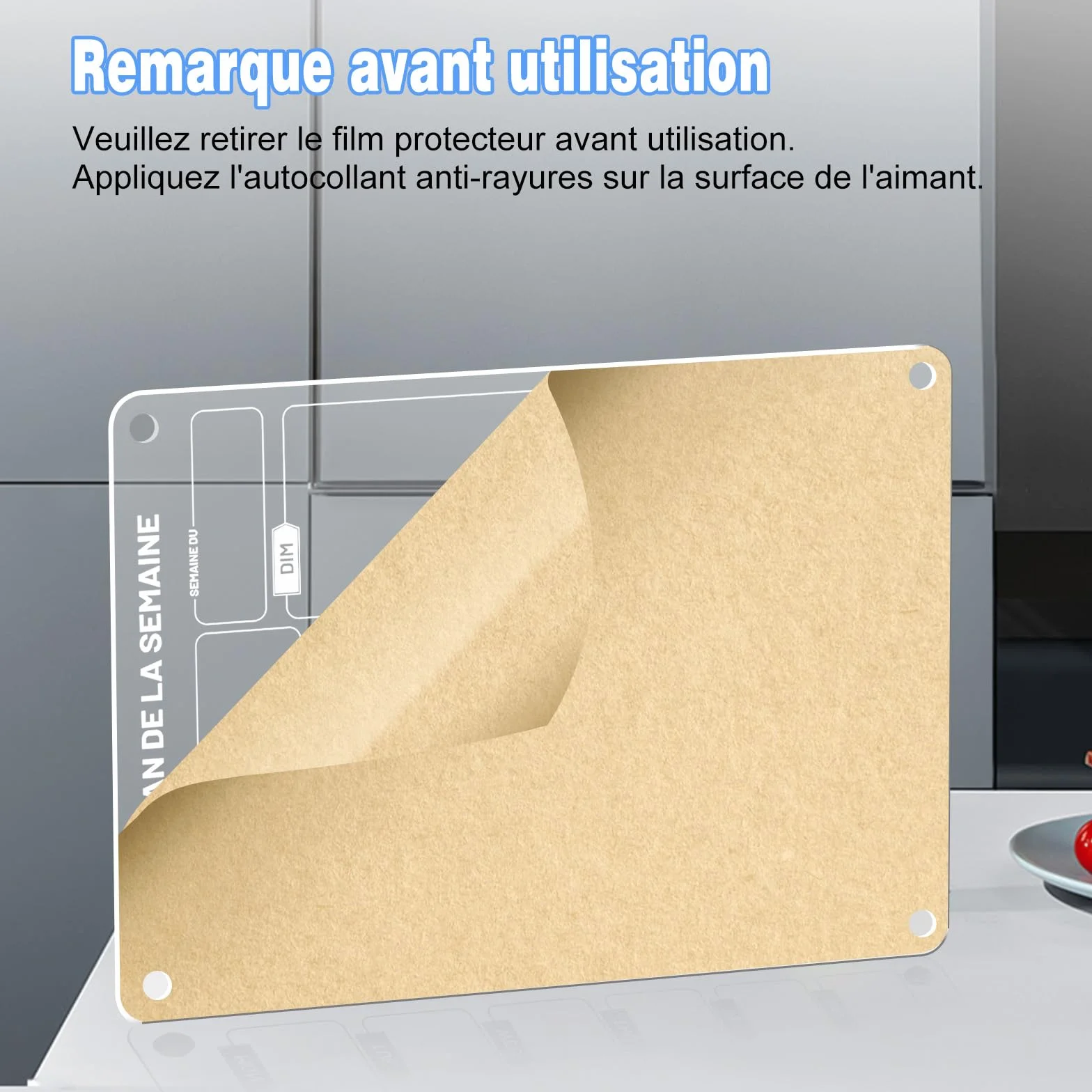 Lot de 2 Tableaux Magnétiques Frigo 30x20 cm avec Marqueur à Craie Liquide 6 Couleurs