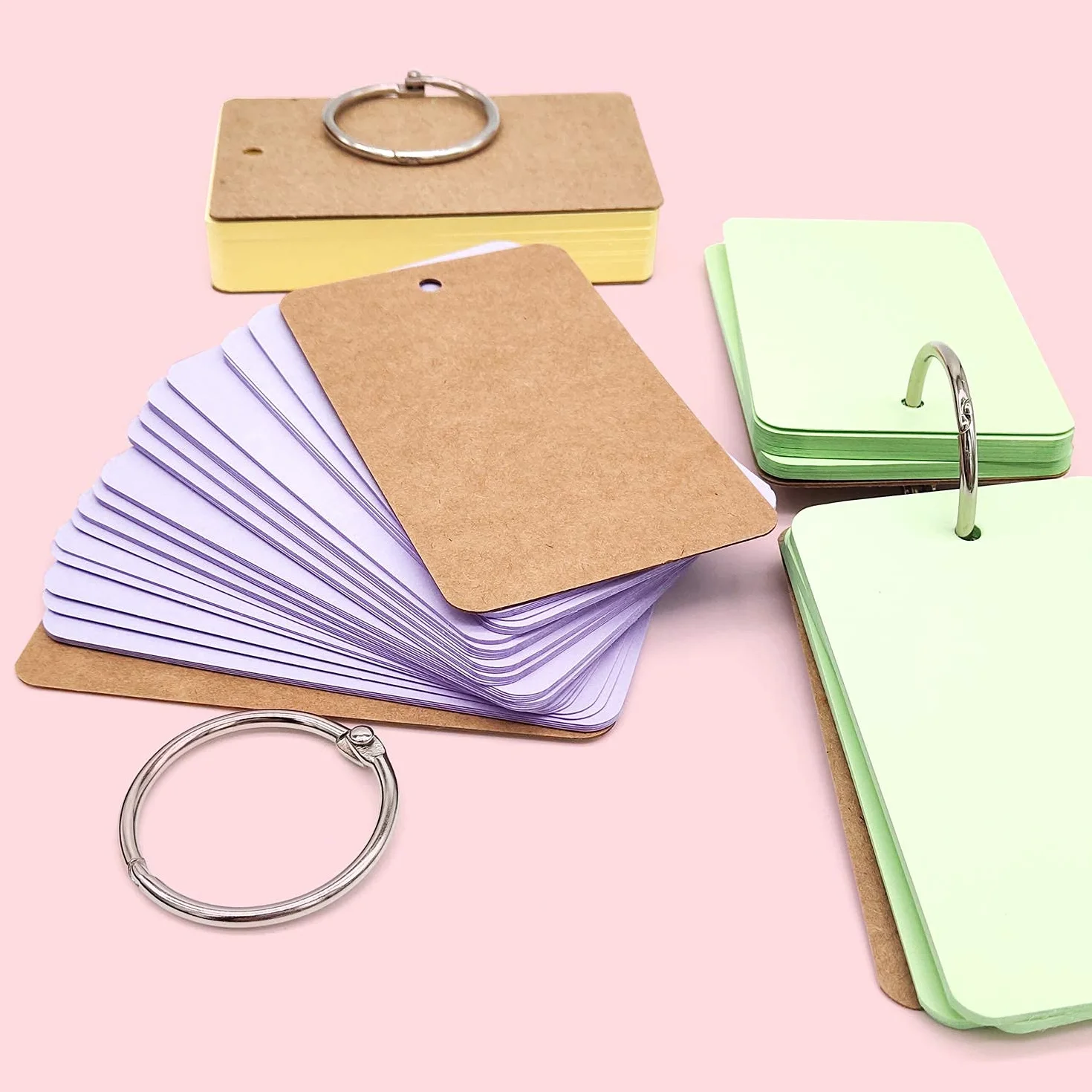 Carte Mémo Mobile, Flash Cards avec anneau de reliure, 8 pièces 400 feuilles 2.1" x 3.5"