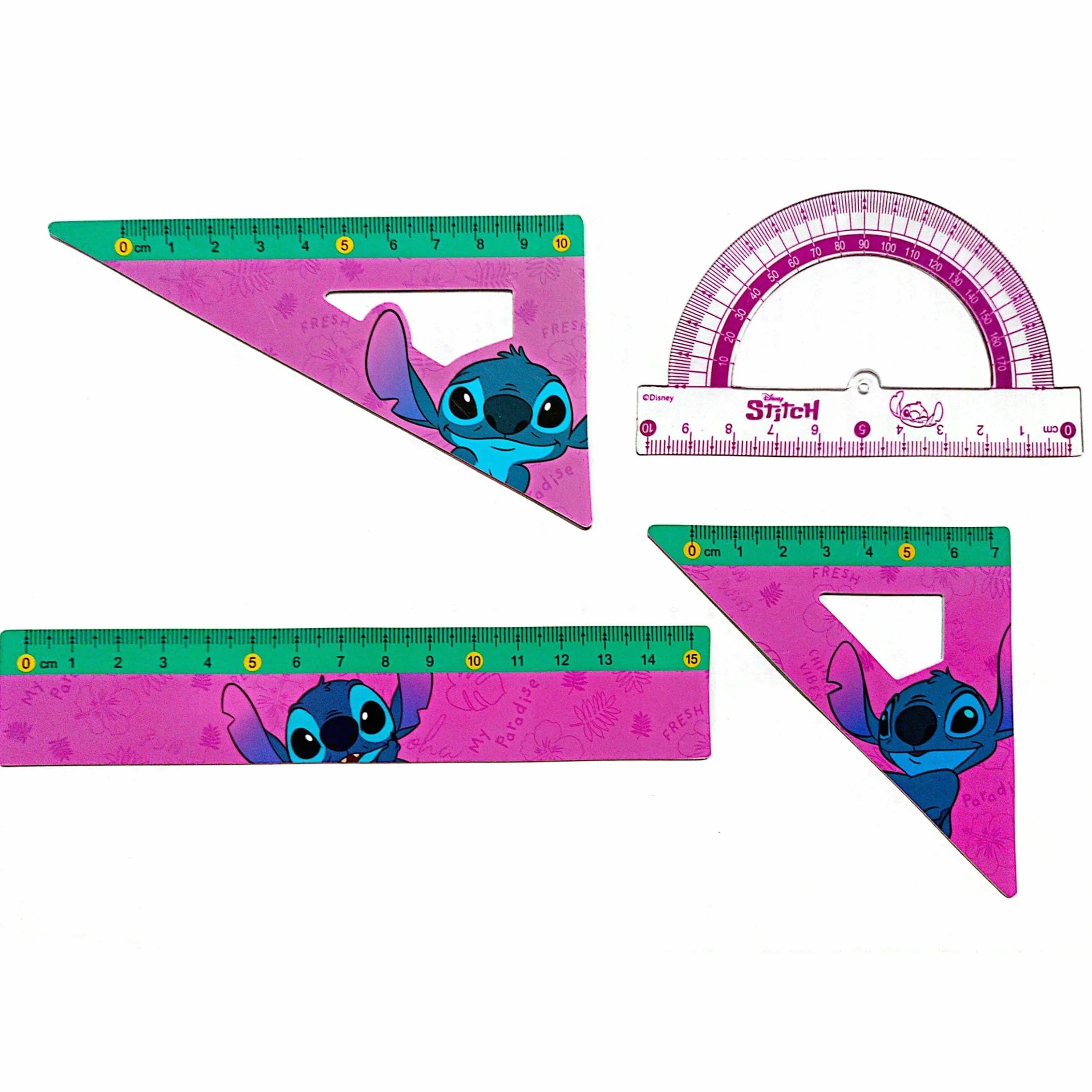 Disney Stitch Set de Fournitures Scolaires, ustensiles géométriques
