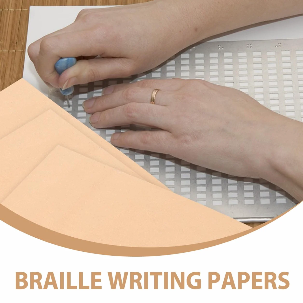 Papier braille brun clair lot de 20 feuilles pour tableaux d'écriture 4 et 9 lignes