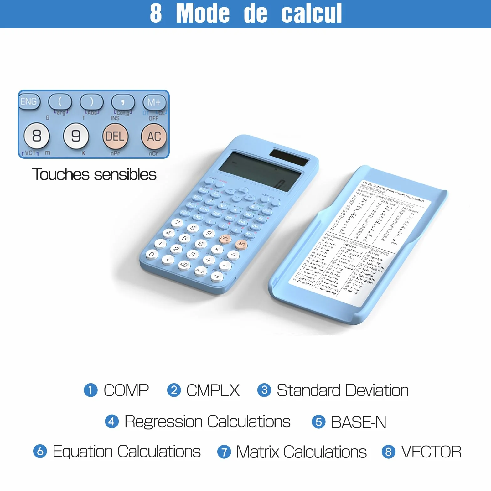 NEWYES 991MS-II Calculatrice Scientifique 401 Fonctions Bleu